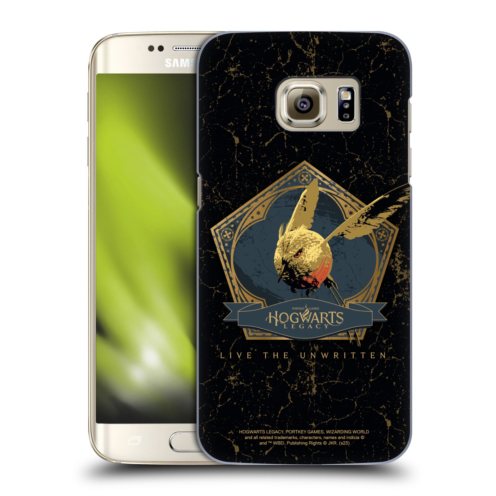 Obal na mobil Samsung Galaxy S7 EDGE - HEAD CASE - Hogwarts Legacy - zlatý ptáček