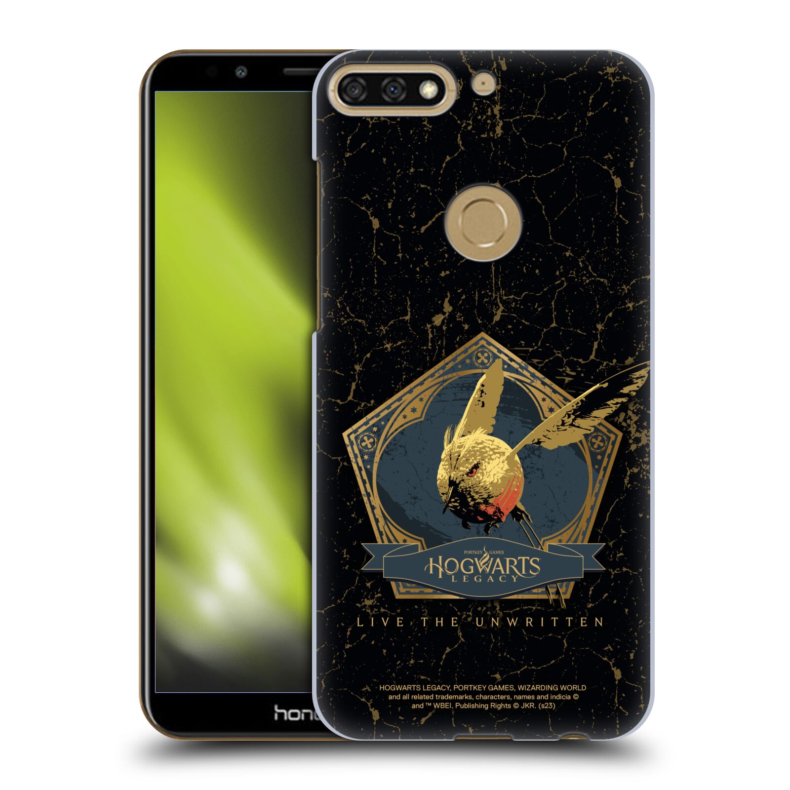 Obal na mobil HONOR 7C - HEAD CASE - Hogwarts Legacy - zlatý ptáček