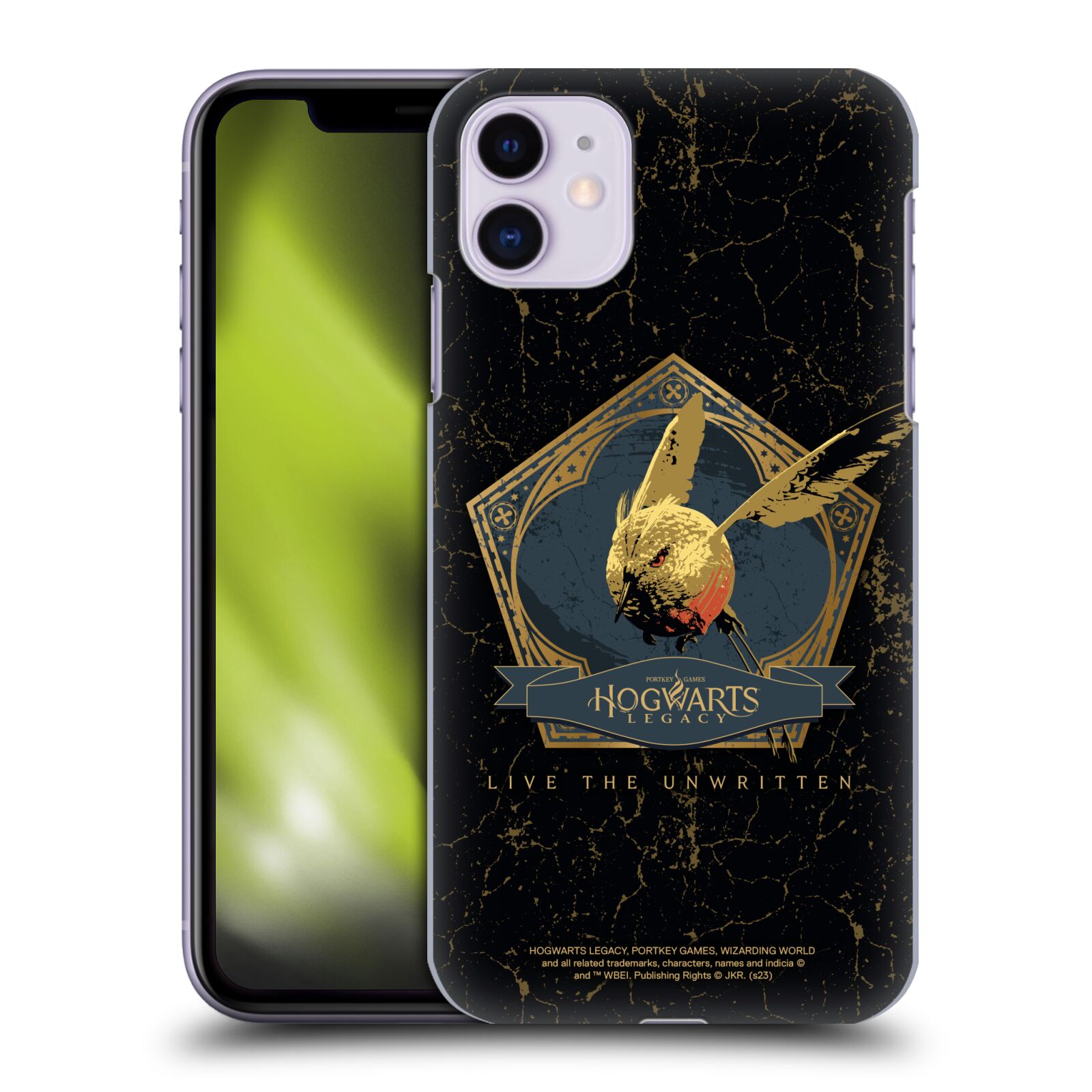Obal na mobil Apple Iphone 11 - HEAD CASE - Hogwarts Legacy - zlatý ptáček