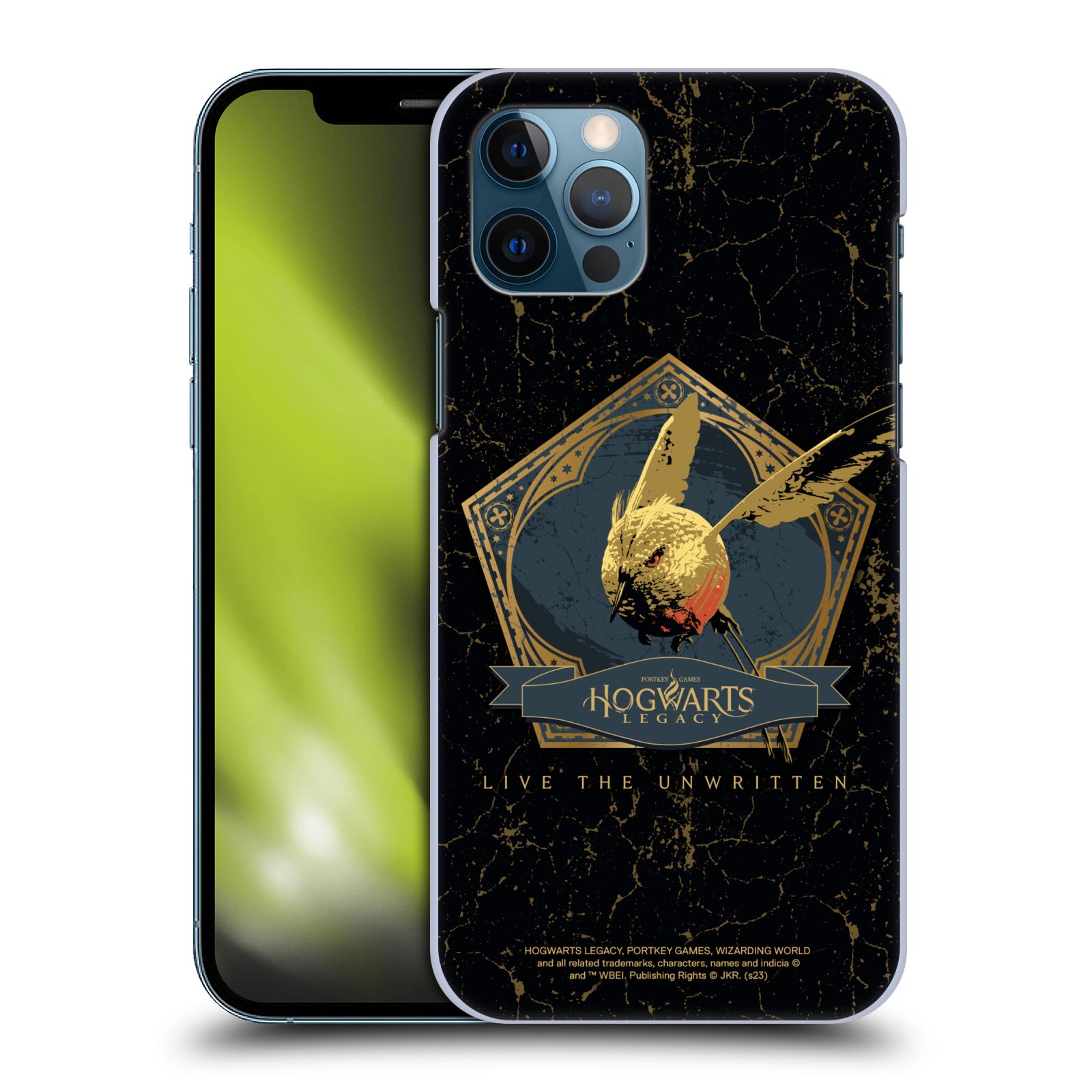 Obal na mobil Apple Iphone 12 / 12 PRO - HEAD CASE - Hogwarts Legacy - zlatý ptáček