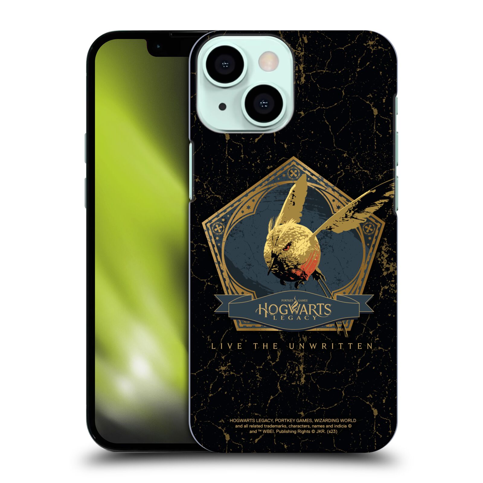 Obal na mobil Apple Iphone 13 MINI - HEAD CASE - Hogwarts Legacy - zlatý ptáček