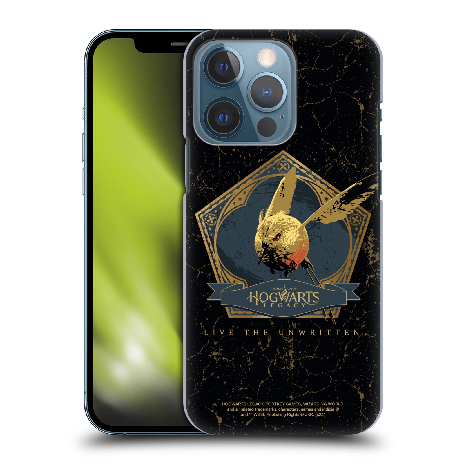 Obal na mobil Apple Iphone 13 PRO - HEAD CASE - Hogwarts Legacy - zlatý ptáček