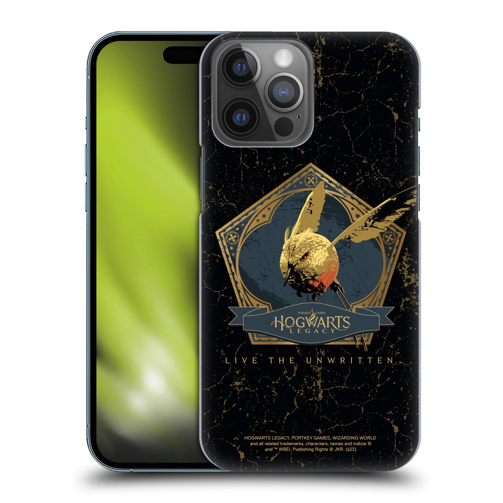 Obal na mobil Apple Iphone 14 PRO MAX - HEAD CASE - Hogwarts Legacy - zlatý ptáček