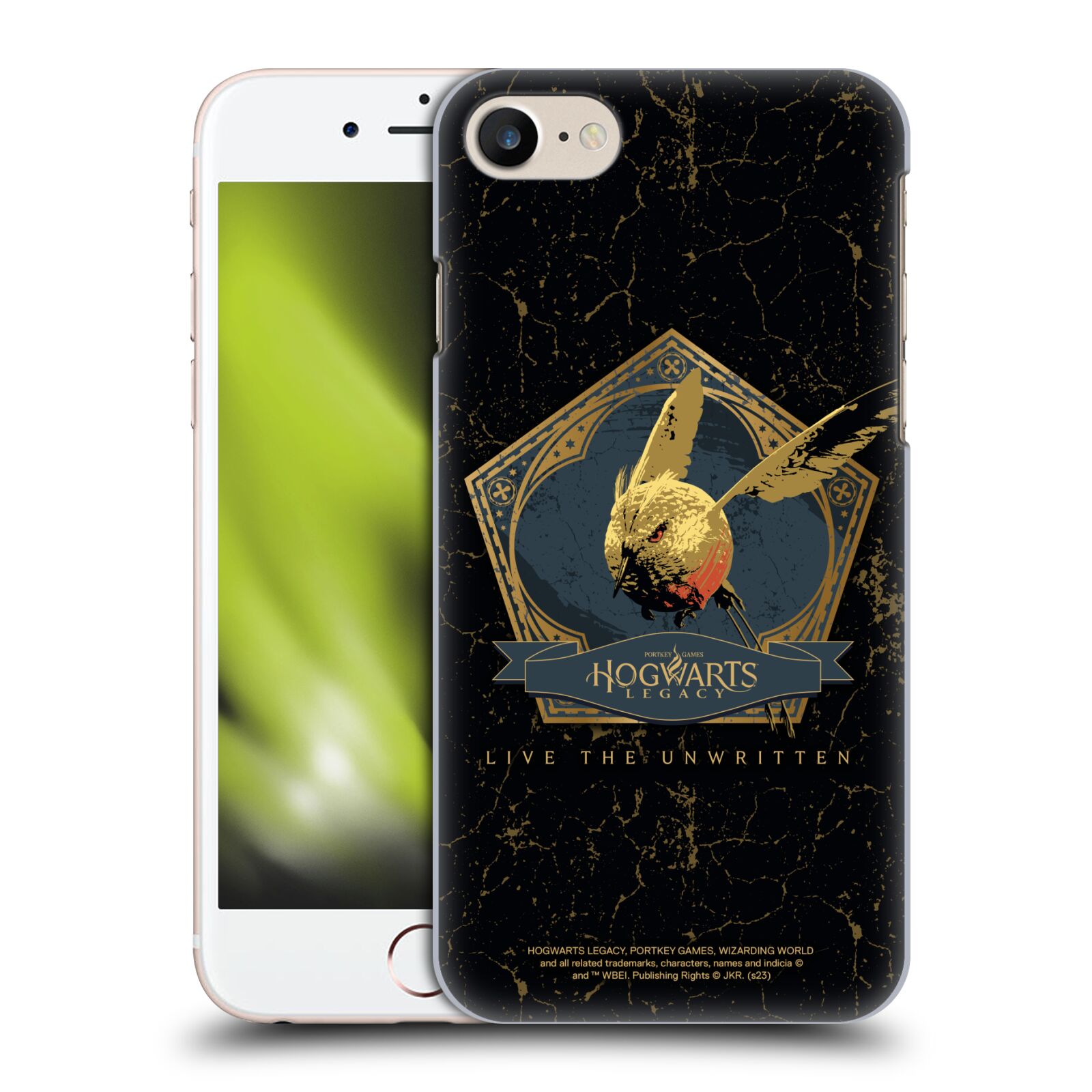 Obal na mobil Apple Iphone 7/8 - HEAD CASE - Hogwarts Legacy - zlatý ptáček