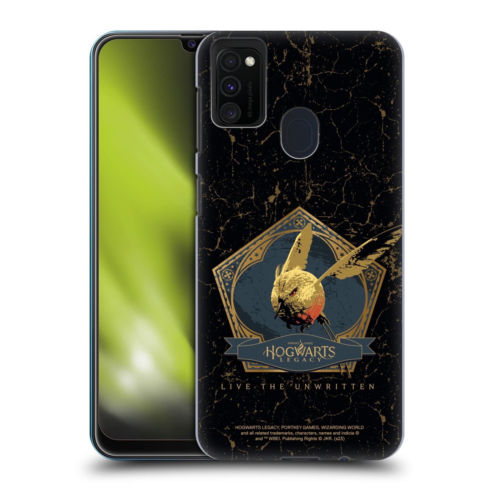 Obal na mobil Samsung Galaxy M21 - HEAD CASE - Hogwarts Legacy - zlatý ptáček