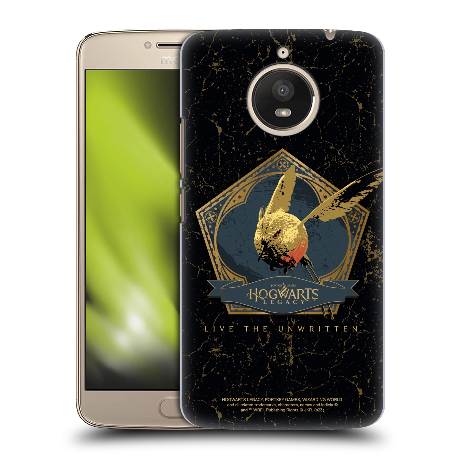 Obal na mobil Lenovo Moto E4 PLUS - HEAD CASE - Hogwarts Legacy - zlatý ptáček