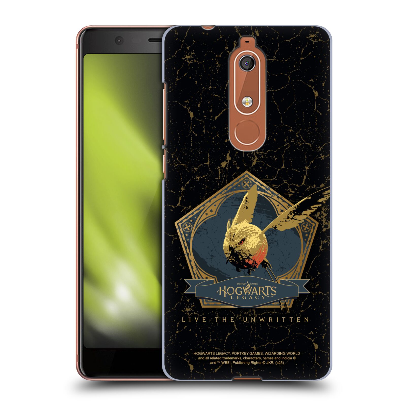 Obal na mobil Nokia 5.1 - HEAD CASE - Hogwarts Legacy - zlatý ptáček