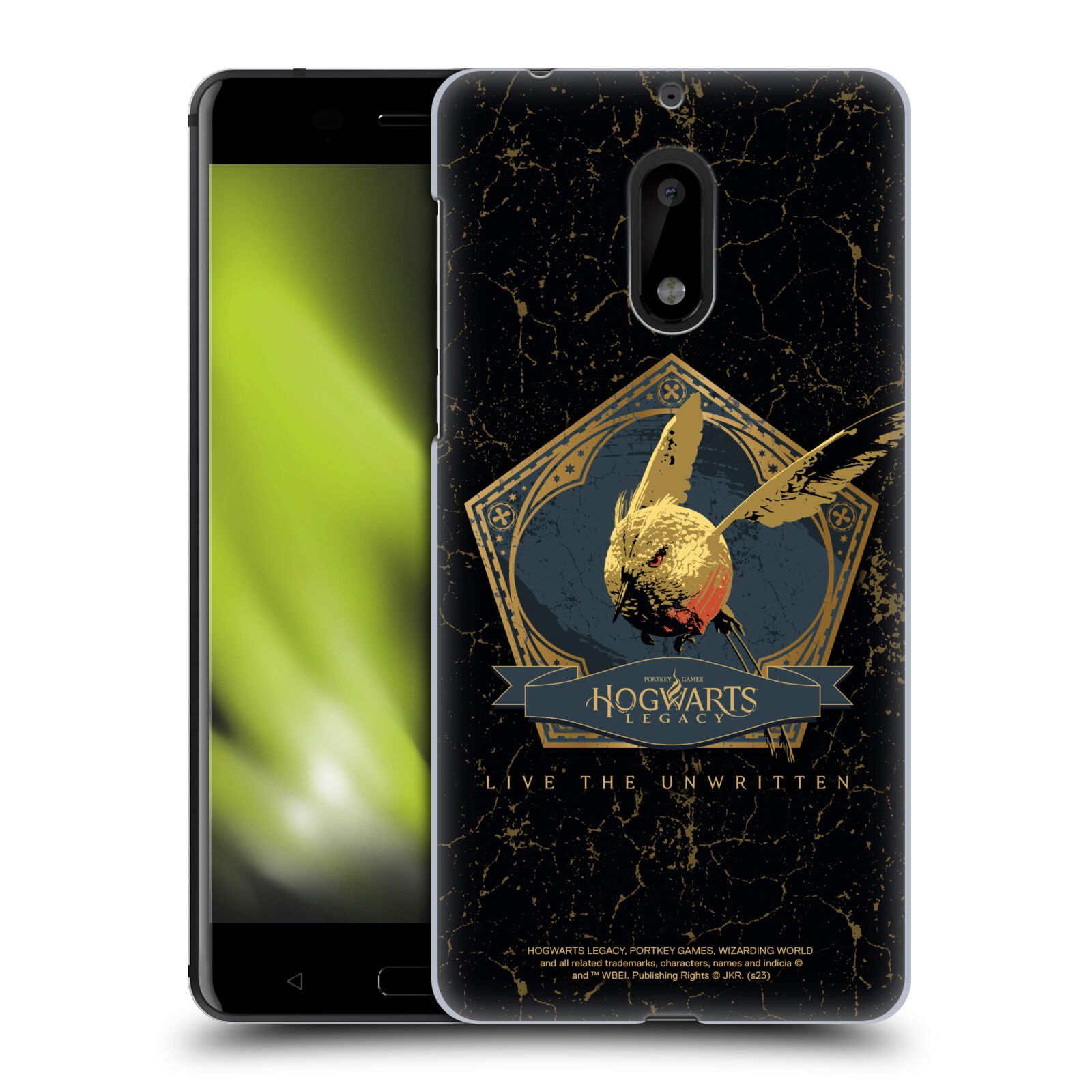Obal na mobil Nokia 6 - HEAD CASE - Hogwarts Legacy - zlatý ptáček