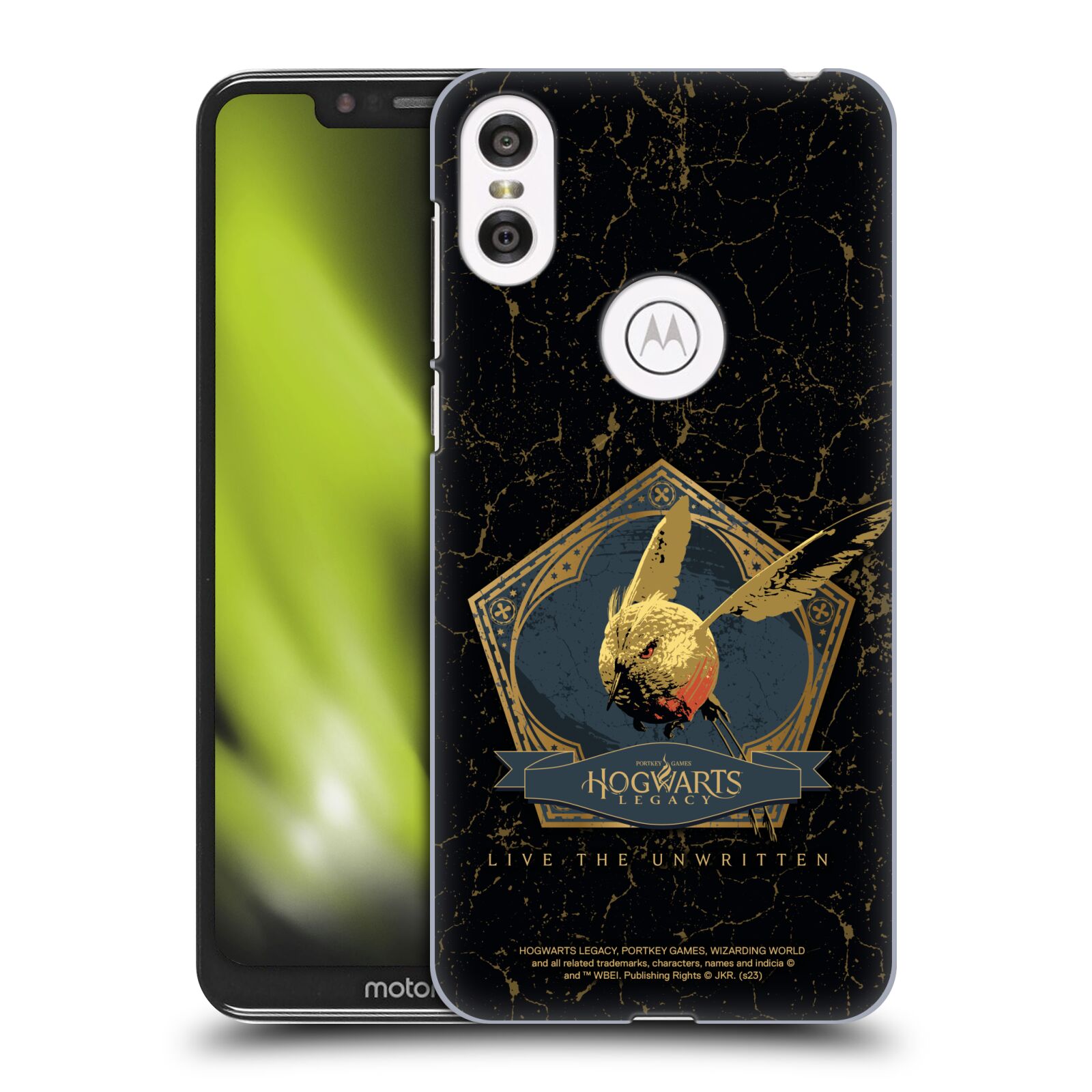 Obal na mobil Motorola Moto ONE - HEAD CASE - Hogwarts Legacy - zlatý ptáček