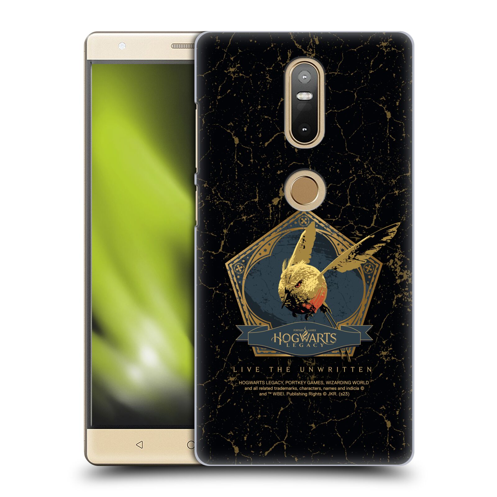 Obal na mobil Lenovo Phab 2 PLUS - HEAD CASE - Hogwarts Legacy - zlatý ptáček