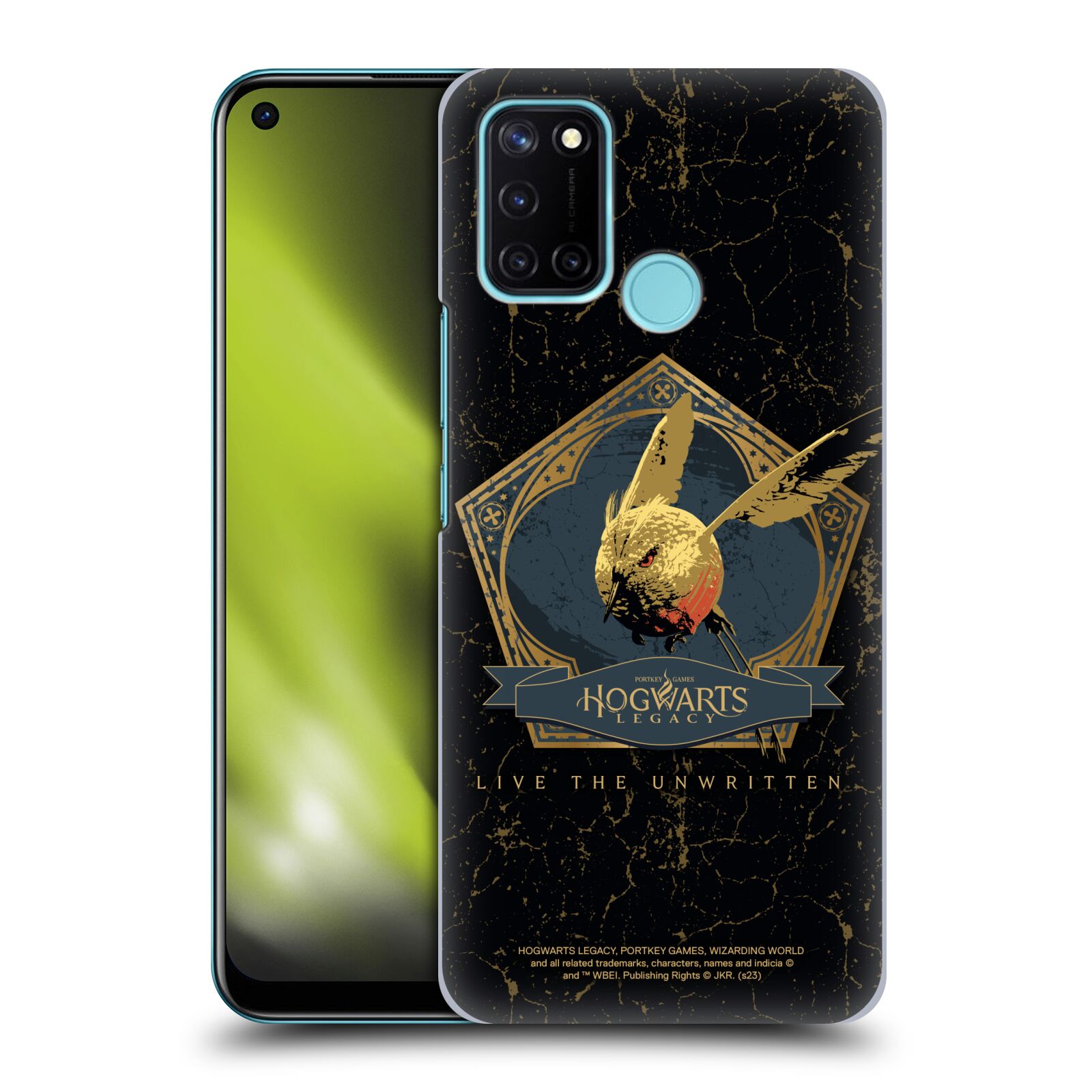 Obal na mobil Realme 7i / Realme C17 - HEAD CASE - Hogwarts Legacy - zlatý ptáček