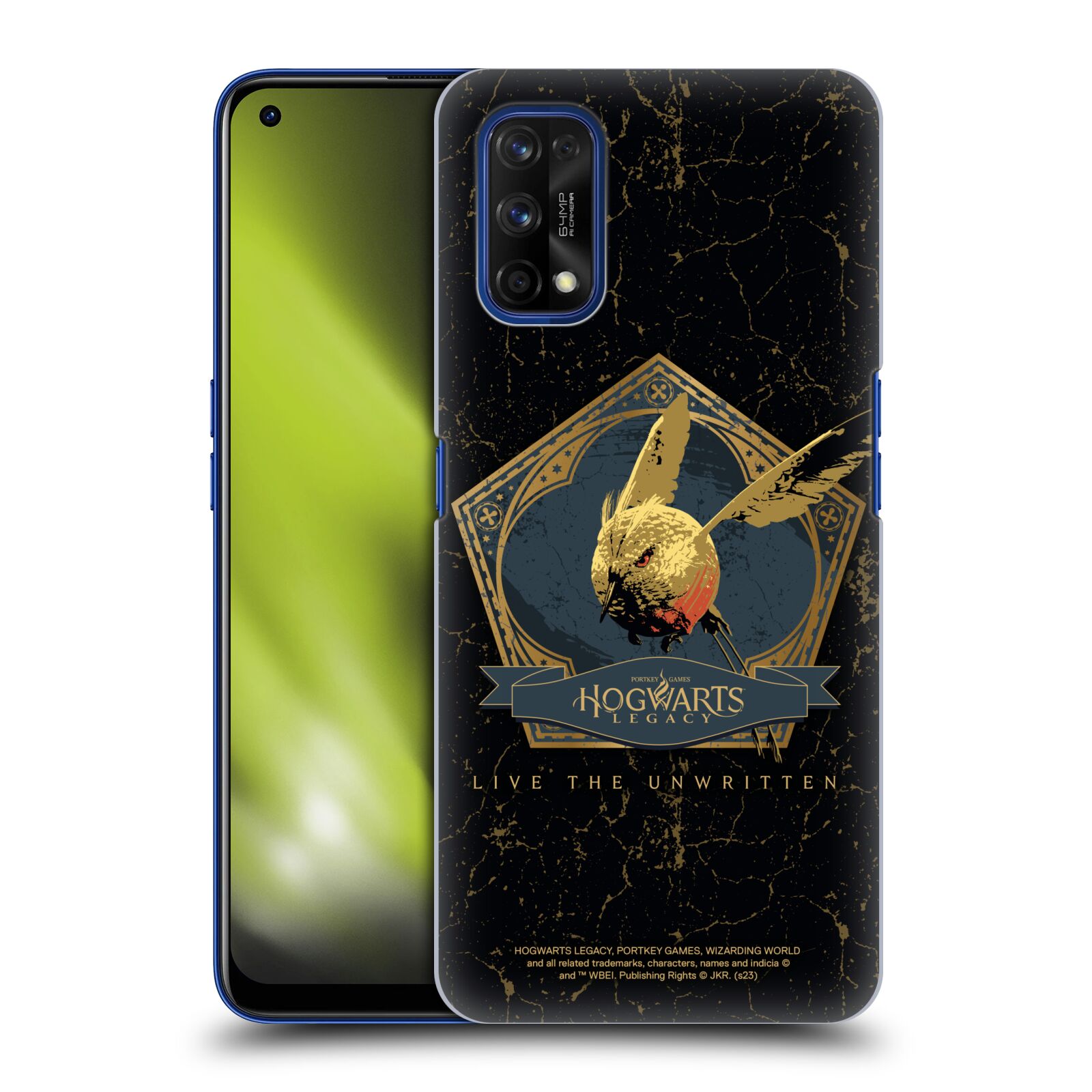 Obal na mobil Realme 7 PRO - HEAD CASE - Hogwarts Legacy - zlatý ptáček