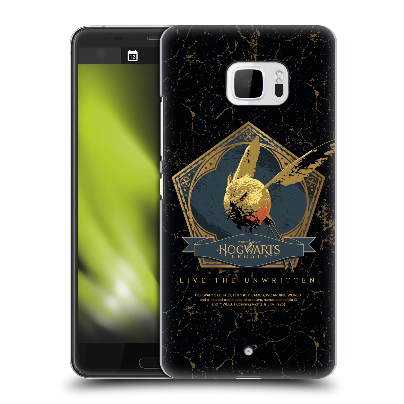 Obal na mobil HTC U Ultra - HEAD CASE - Hogwarts Legacy - zlatý ptáček