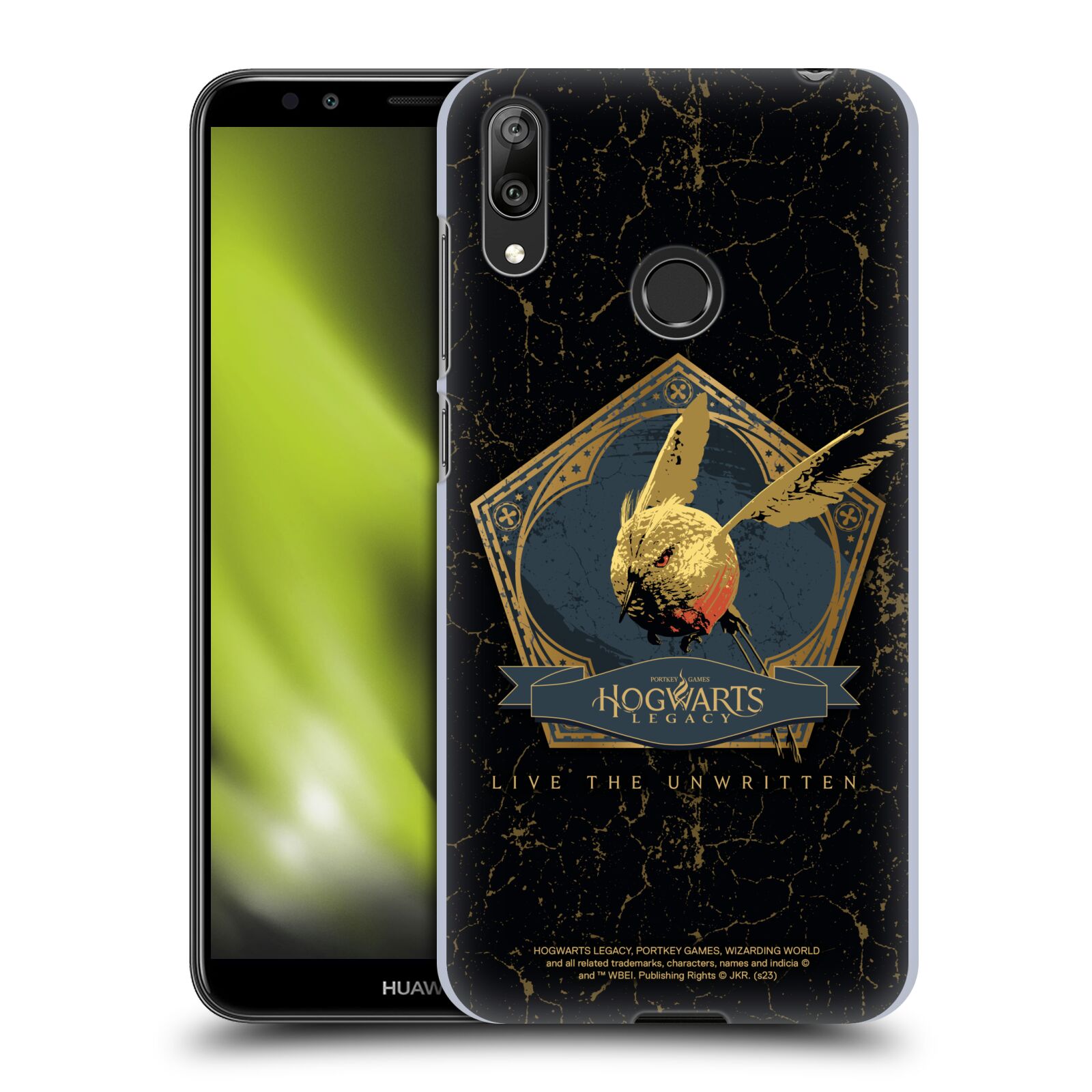 Obal na mobil Huawei Y7 2019 - HEAD CASE - Hogwarts Legacy - zlatý ptáček