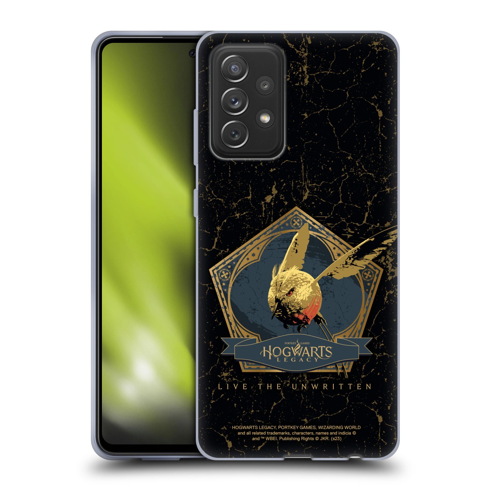 Obal na mobil Samsung Galaxy A72 / A72 5G - HEAD CASE - Hogwarts Legacy - zlatý ptáček