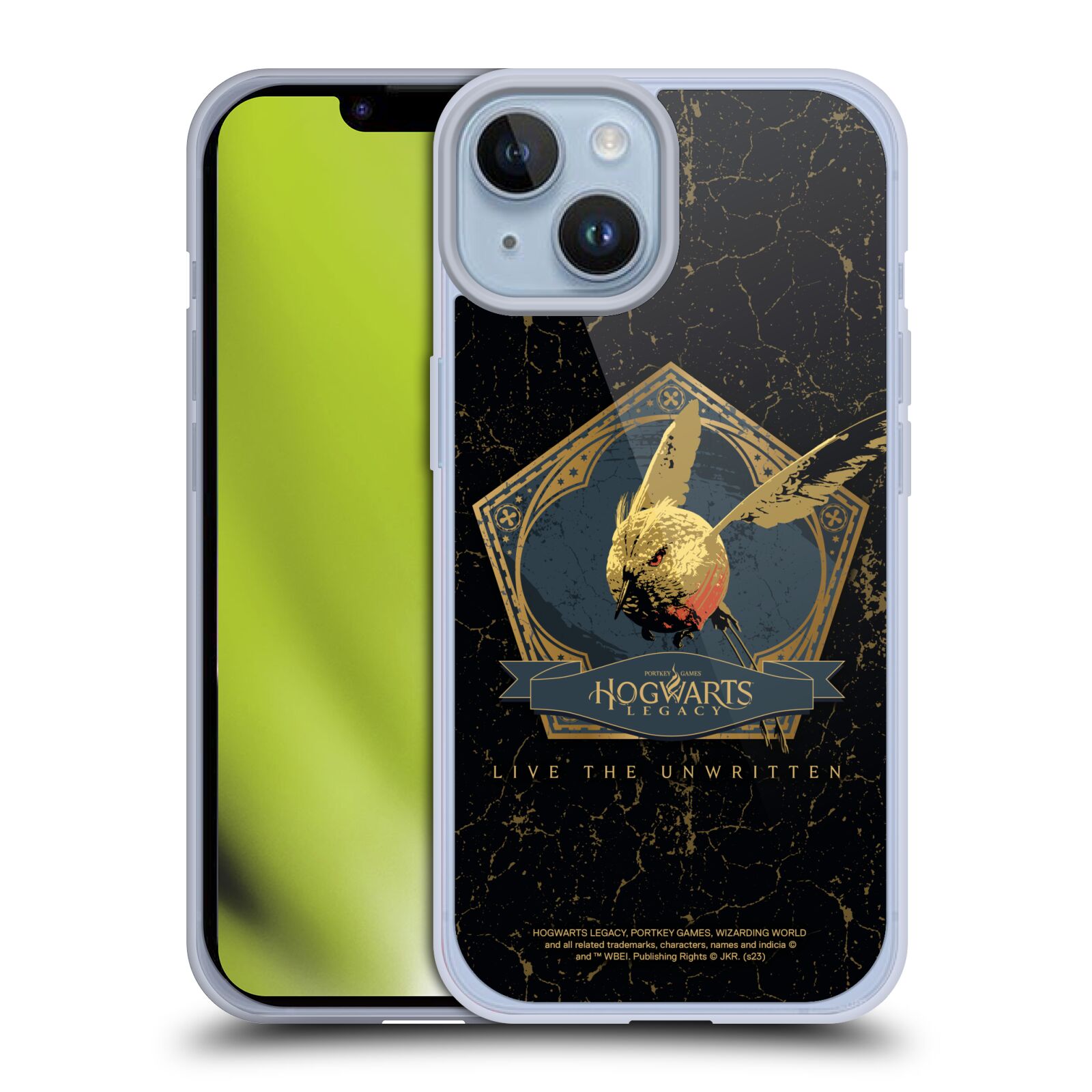 Obal na mobil Apple Iphone 14 - HEAD CASE - Hogwarts Legacy - zlatý ptáček