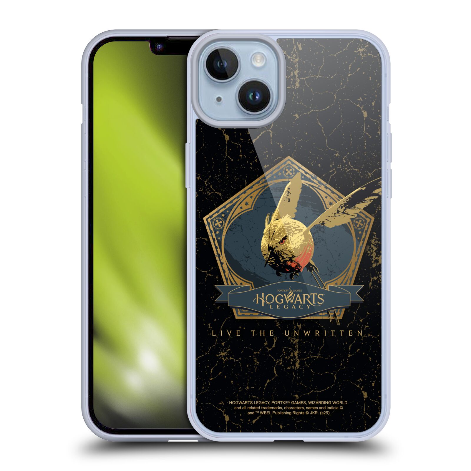Obal na mobil Apple Iphone 14 PLUS - HEAD CASE - Hogwarts Legacy - zlatý ptáček