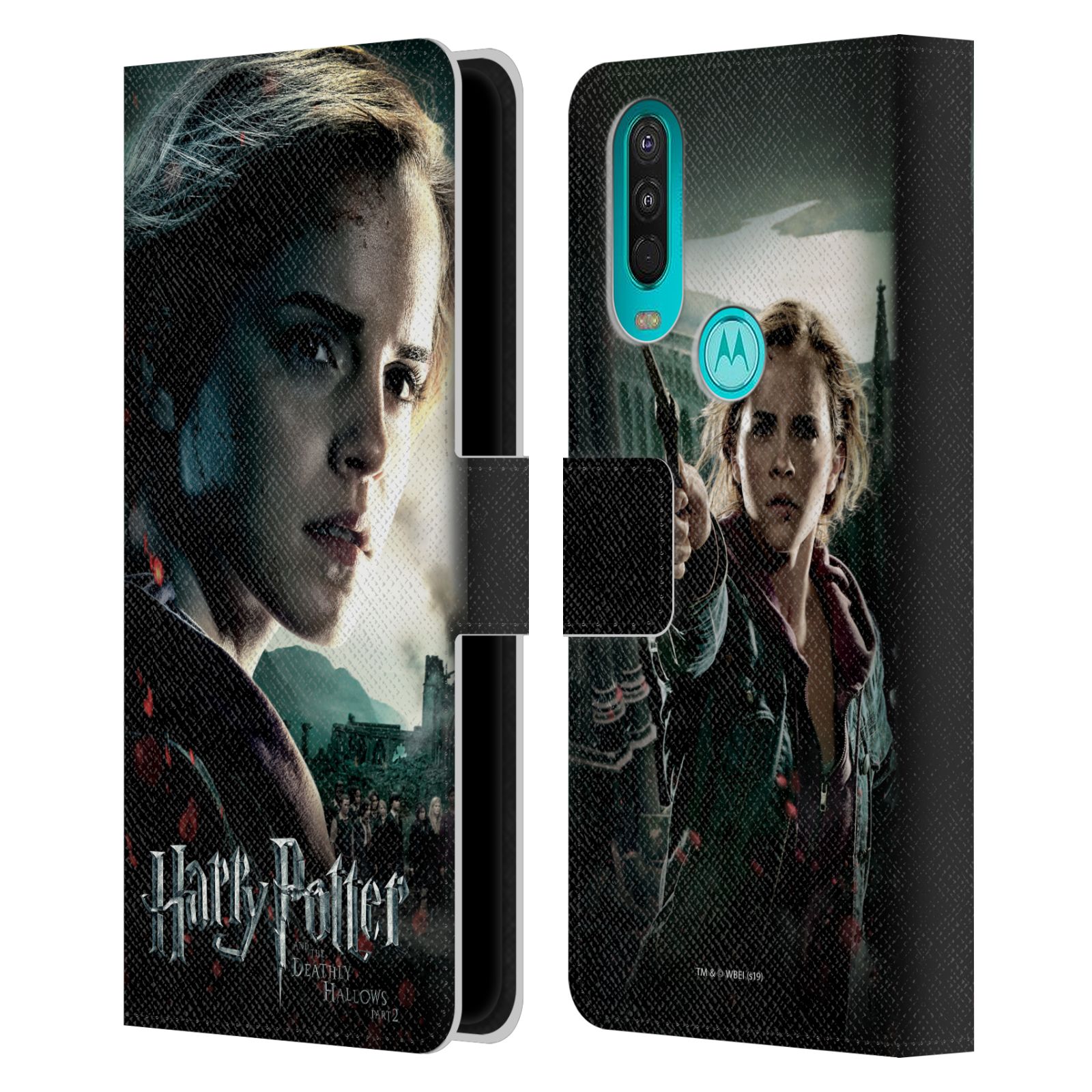 Pouzdro HEAD CASE na mobil Motorola One Action - Harry Potter - Hermiona pohled ze strany
