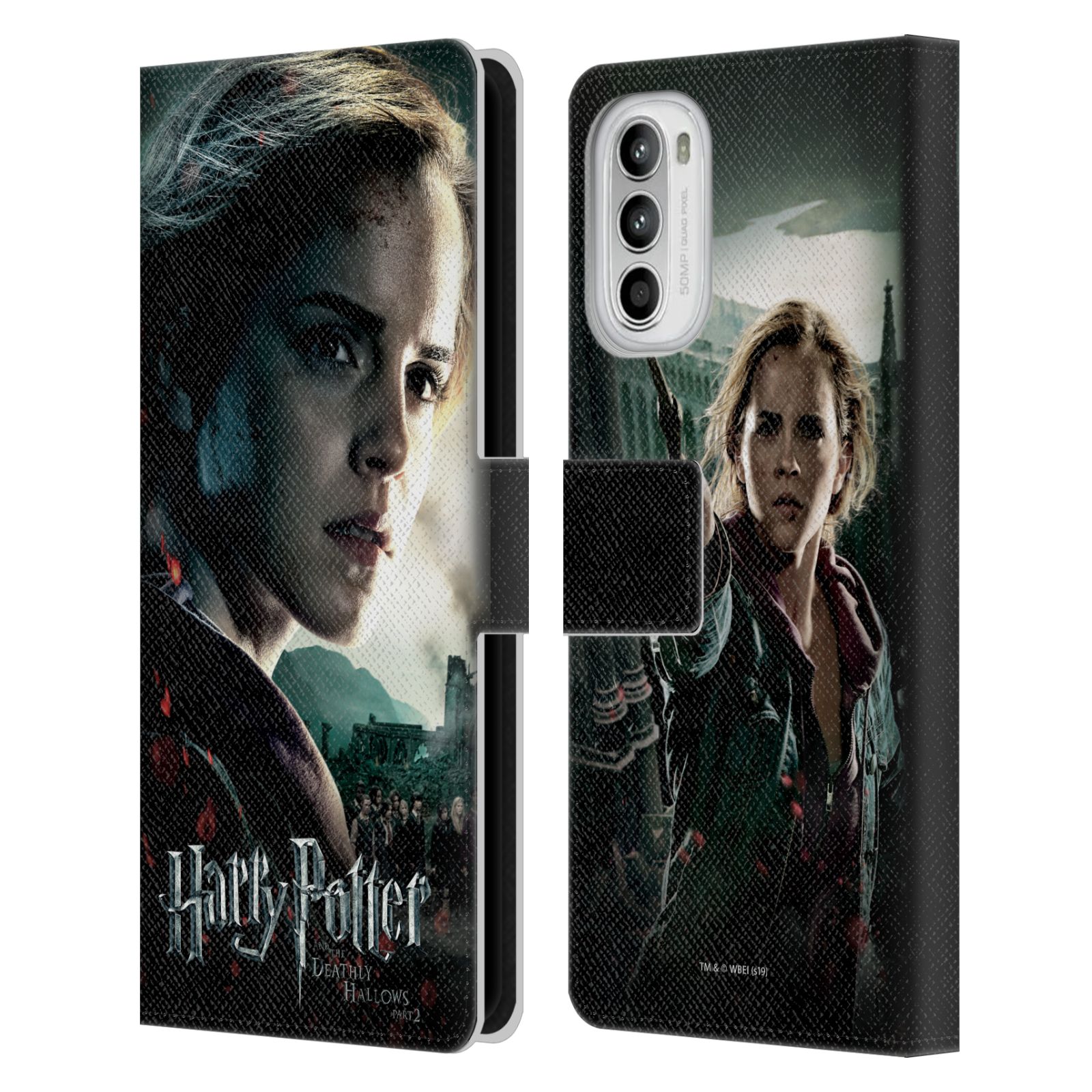 Pouzdro HEAD CASE na mobil Motorola Moto G52 - Harry Potter - Hermiona pohled ze strany