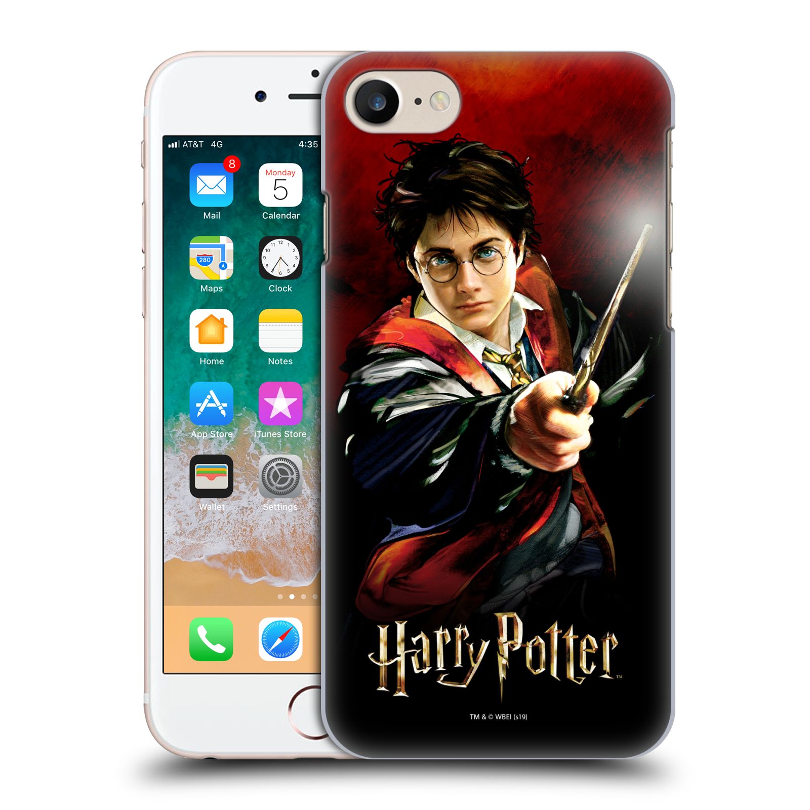 Pouzdro na mobil Apple Iphone 7/8 - HEAD CASE - Harry Potter kouzla