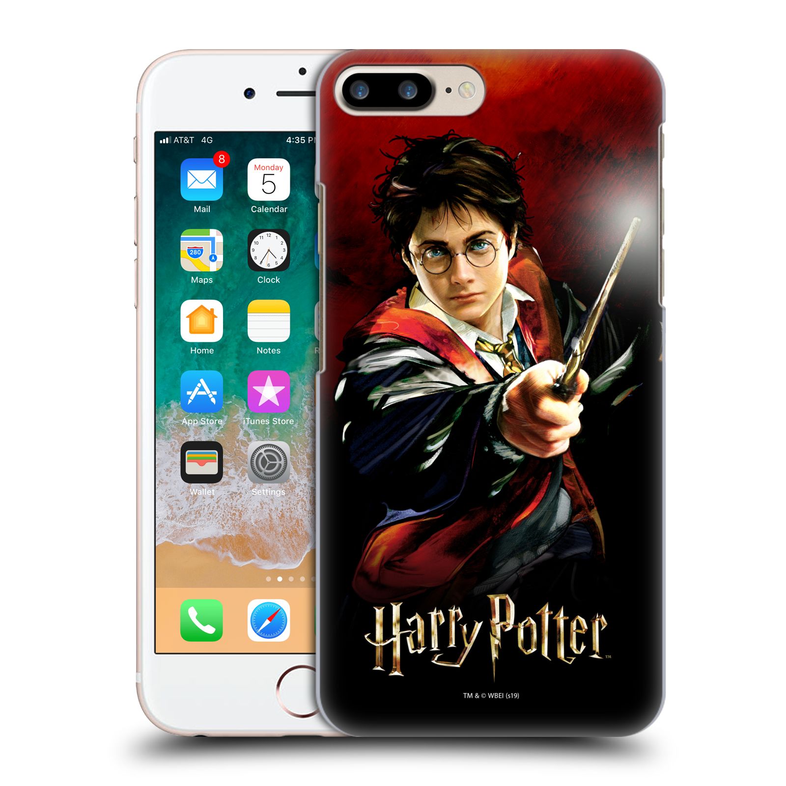 Pouzdro na mobil Apple Iphone 7/8 PLUS - HEAD CASE - Harry Potter kouzla