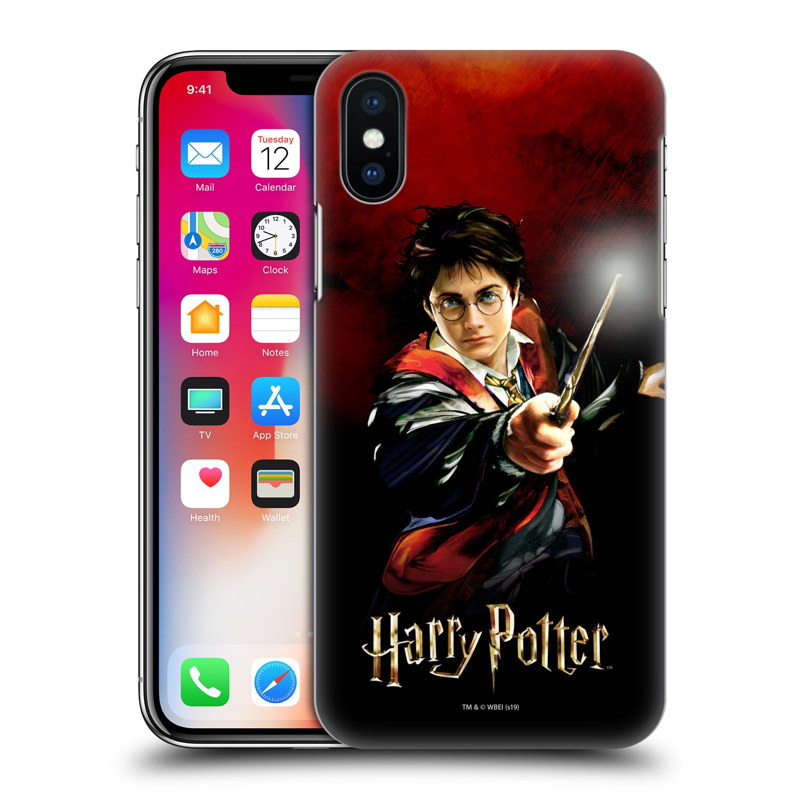 Pouzdro na mobil Apple Iphone X/XS - HEAD CASE - Harry Potter kouzla