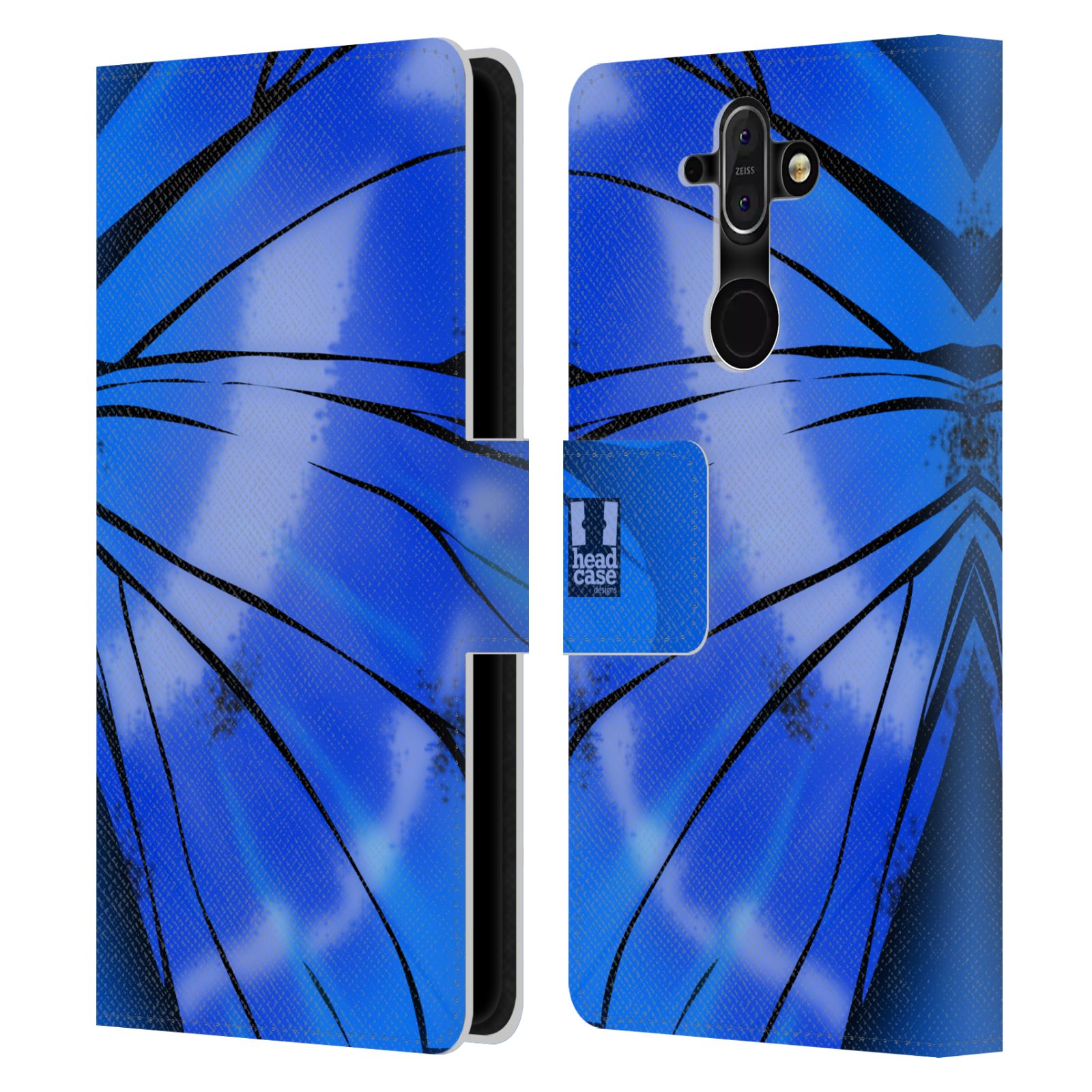 Pouzdro pro mobil Nokia 8 Sirocco - Motýlí křídla modrá barva
