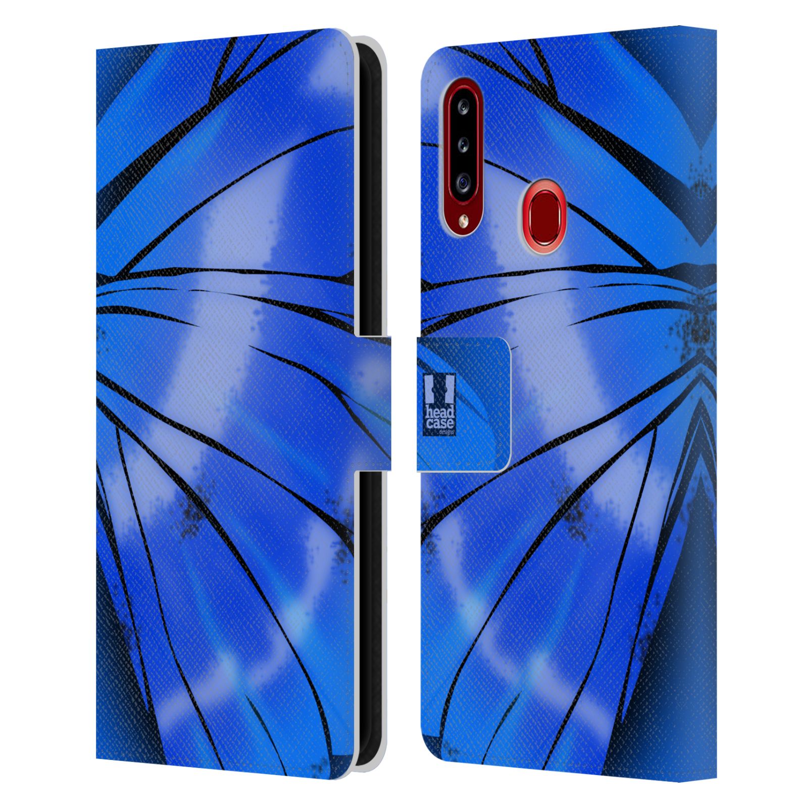 Pouzdro pro mobil Samsung Galaxy A20S - Motýlí křídla modrá barva