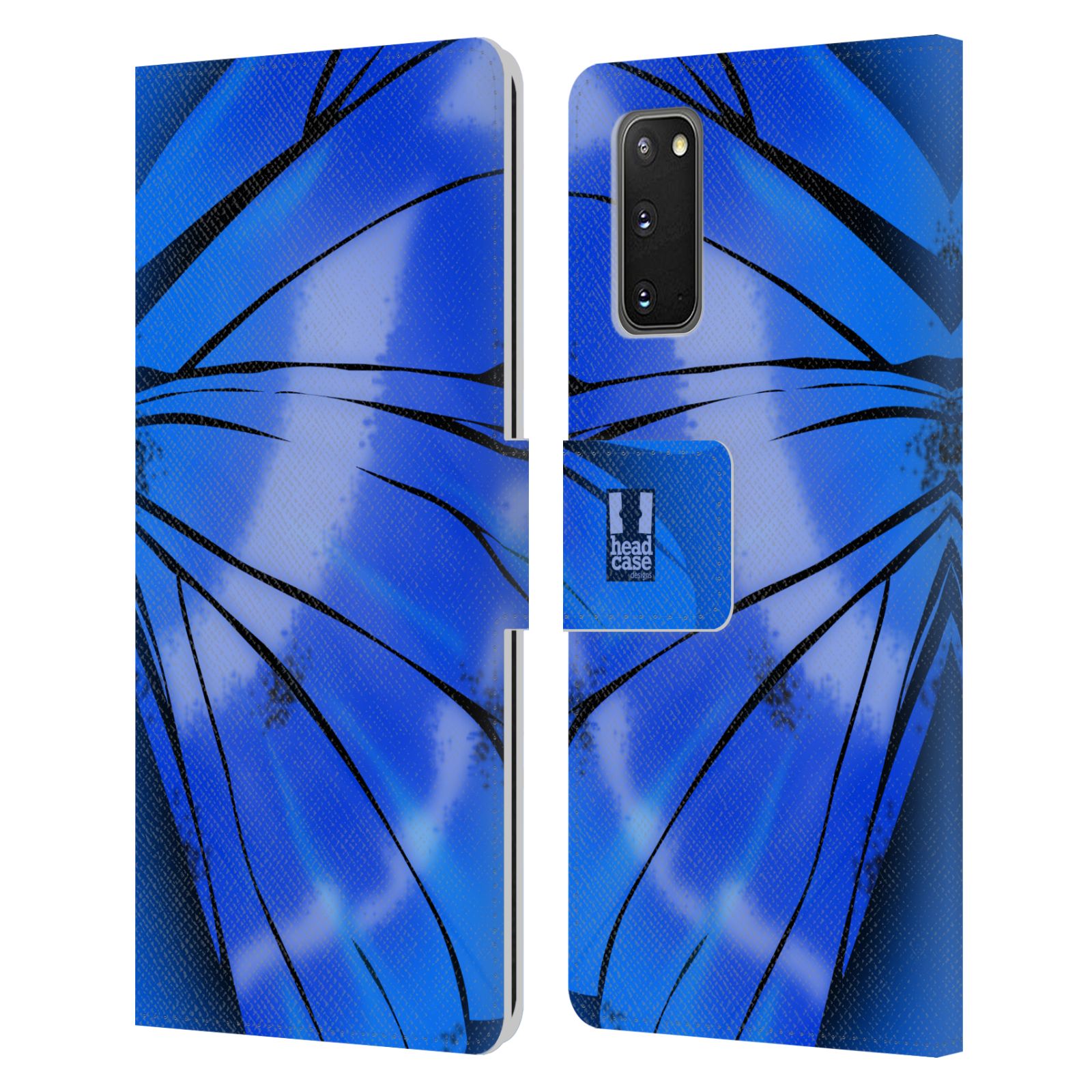 Pouzdro na mobil Samsung Galaxy S20 motýl a křídla kreslený vzor modrá zářivá