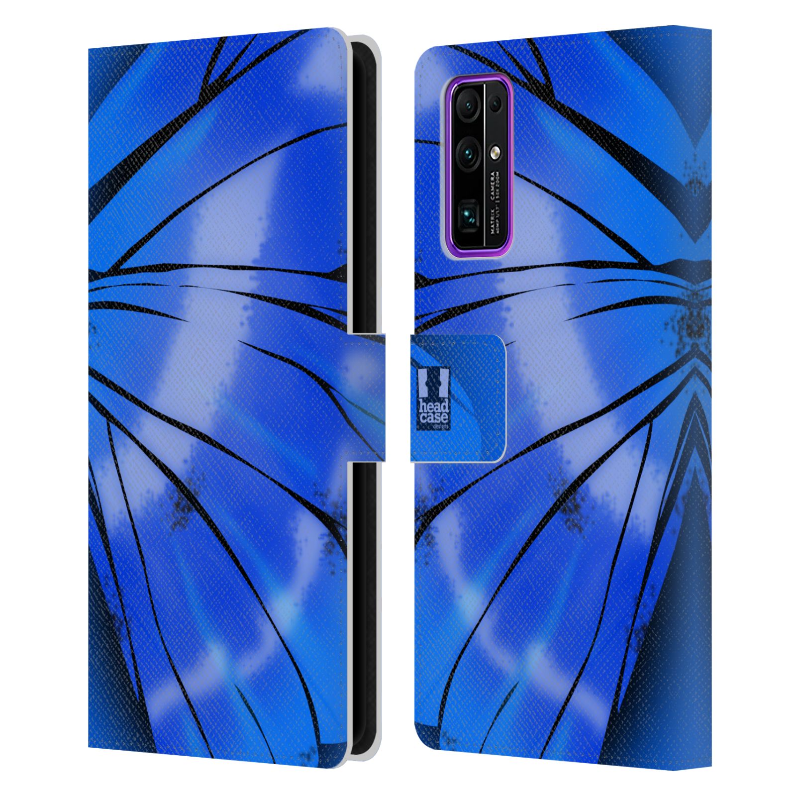 Pouzdro pro mobil Honor 30 - Motýlí křídla modrá barva