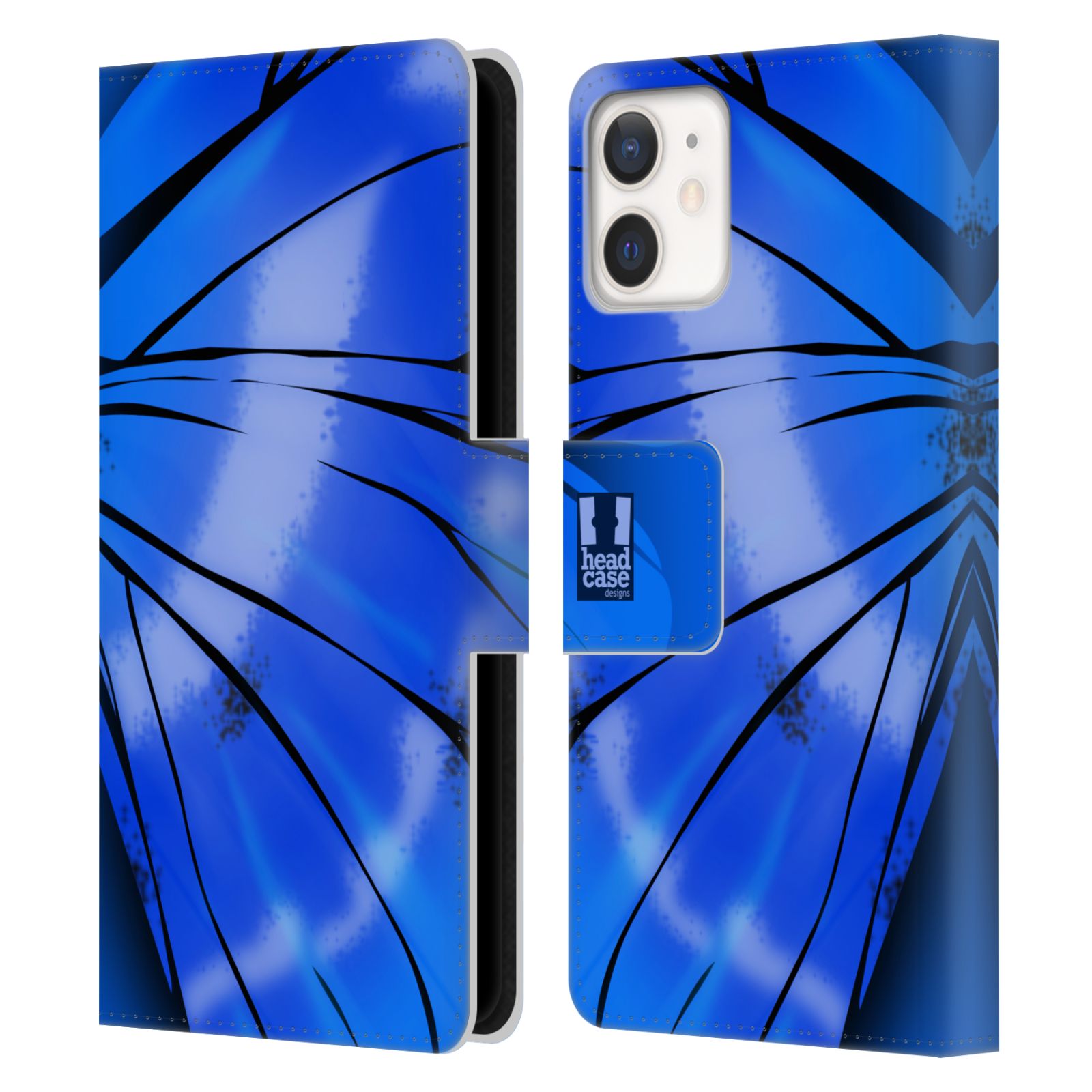 Pouzdro pro mobil Apple Iphone 12 MINI - Motýlí křídla modrá barva