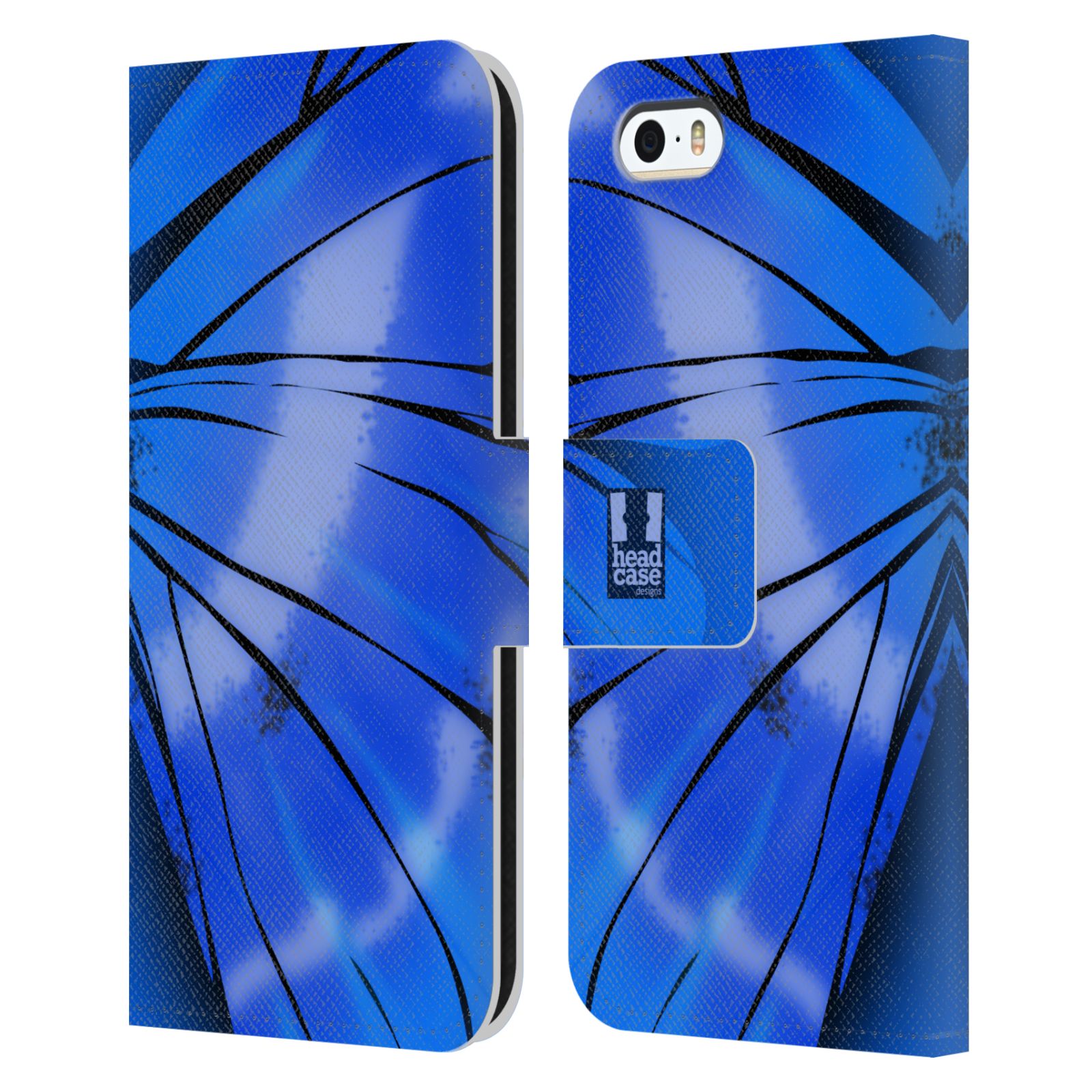 Pouzdro pro mobil Apple Iphone 5 / 5S / SE 2015 - Motýlí křídla modrá barva