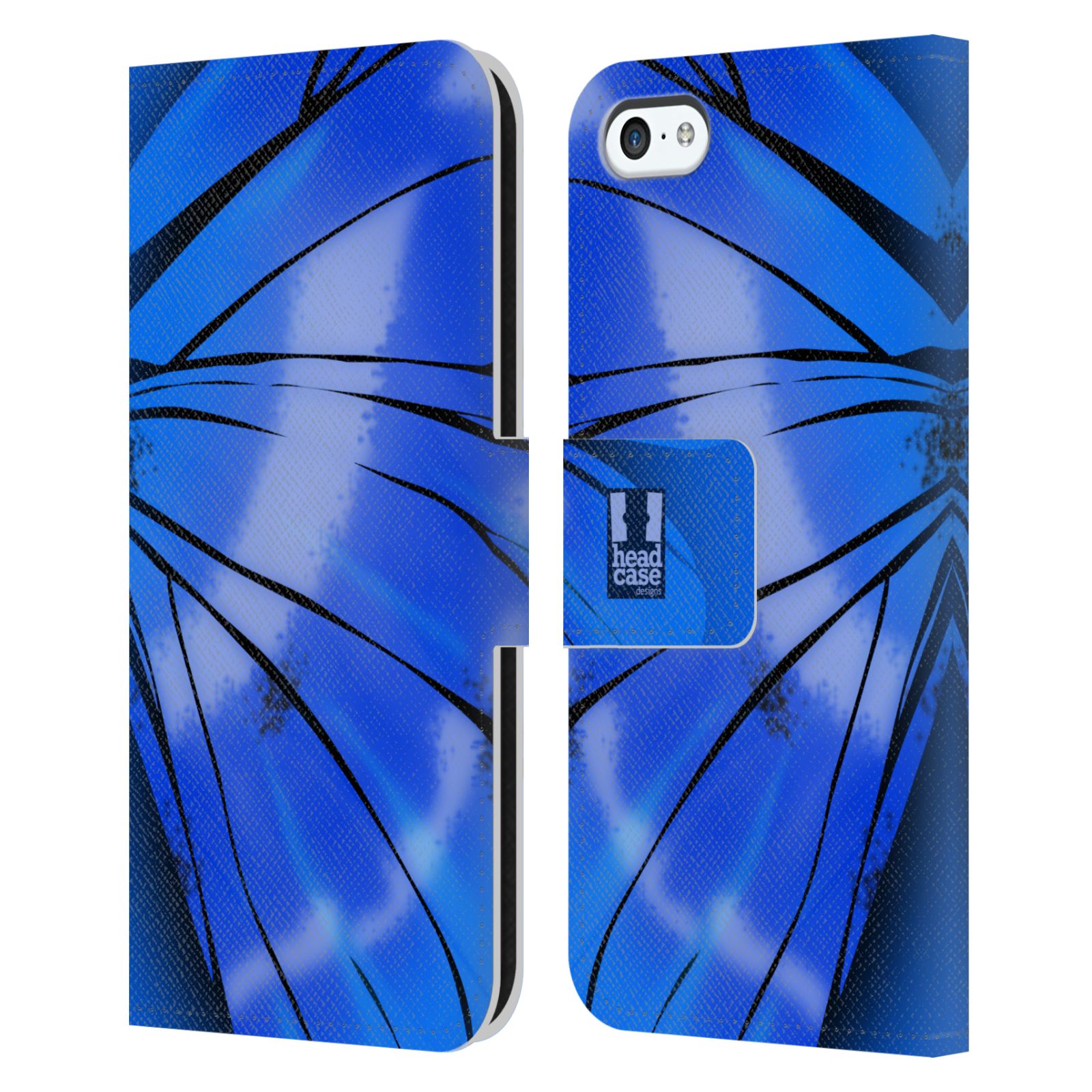 Pouzdro pro mobil Apple Iphone 5C - Motýlí křídla modrá barva