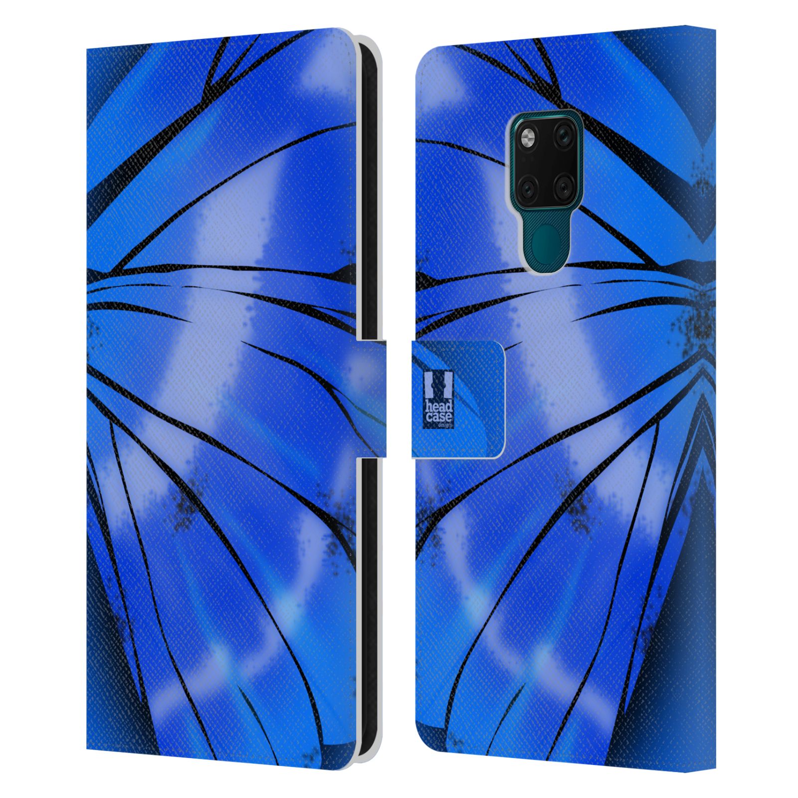 Pouzdro pro mobil Huawei Mate 20X 5G - Motýlí křídla modrá barva