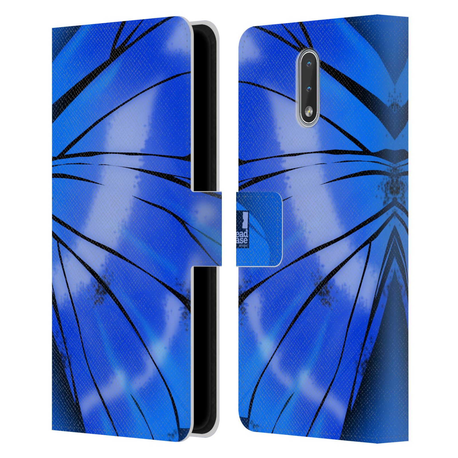 Pouzdro HEAD CASE na mobil Nokia 2.3 motýl a křídla kreslený vzor modrá zářivá