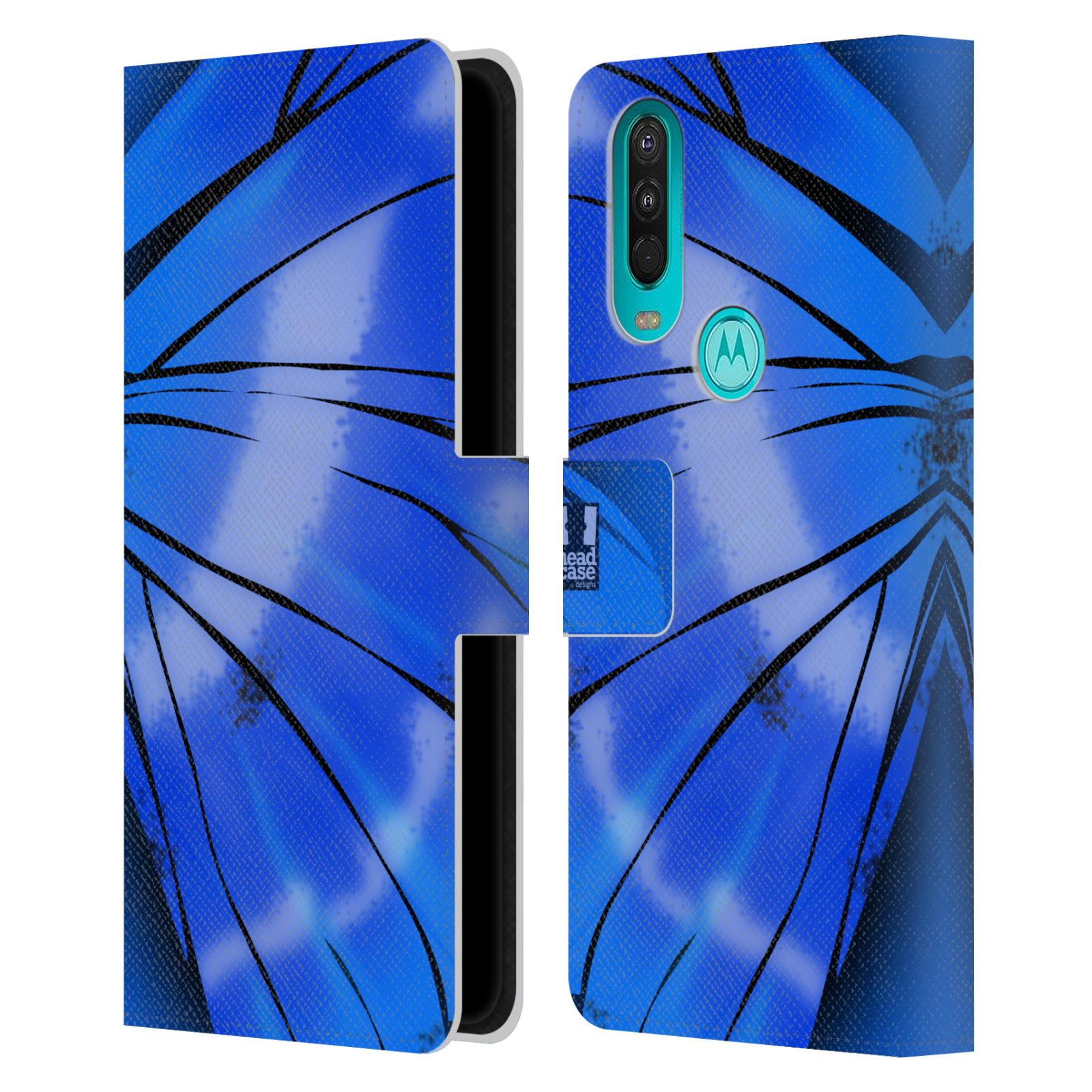 Pouzdro HEAD CASE na mobil Nokia 2.4 motýl a křídla kreslený vzor modrá zářivá