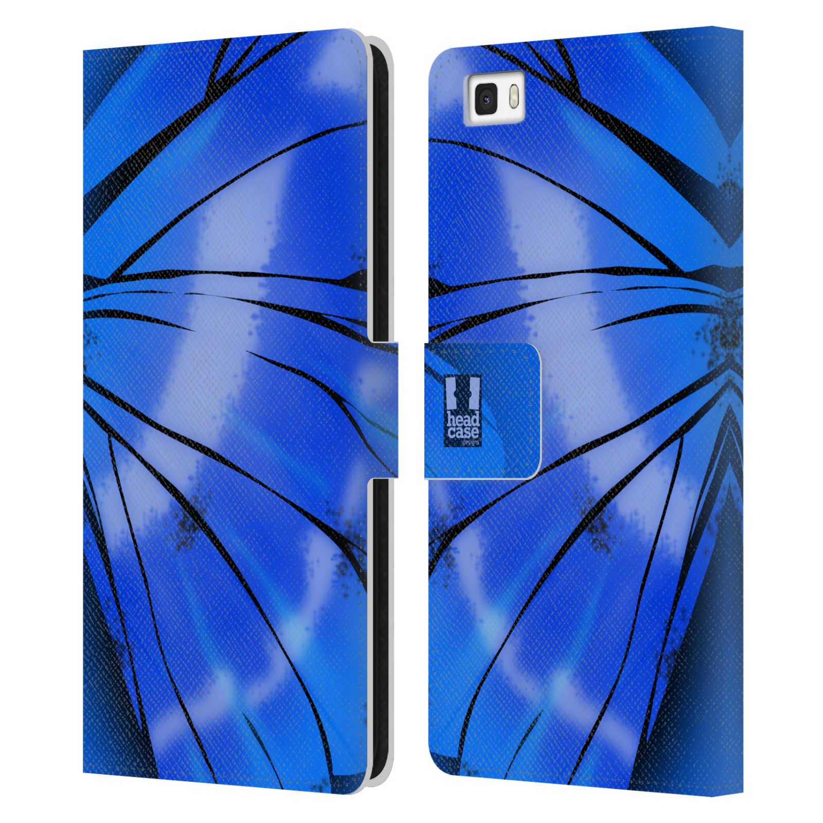 Pouzdro pro mobil Huawei P8 LITE - Motýlí křídla modrá barva