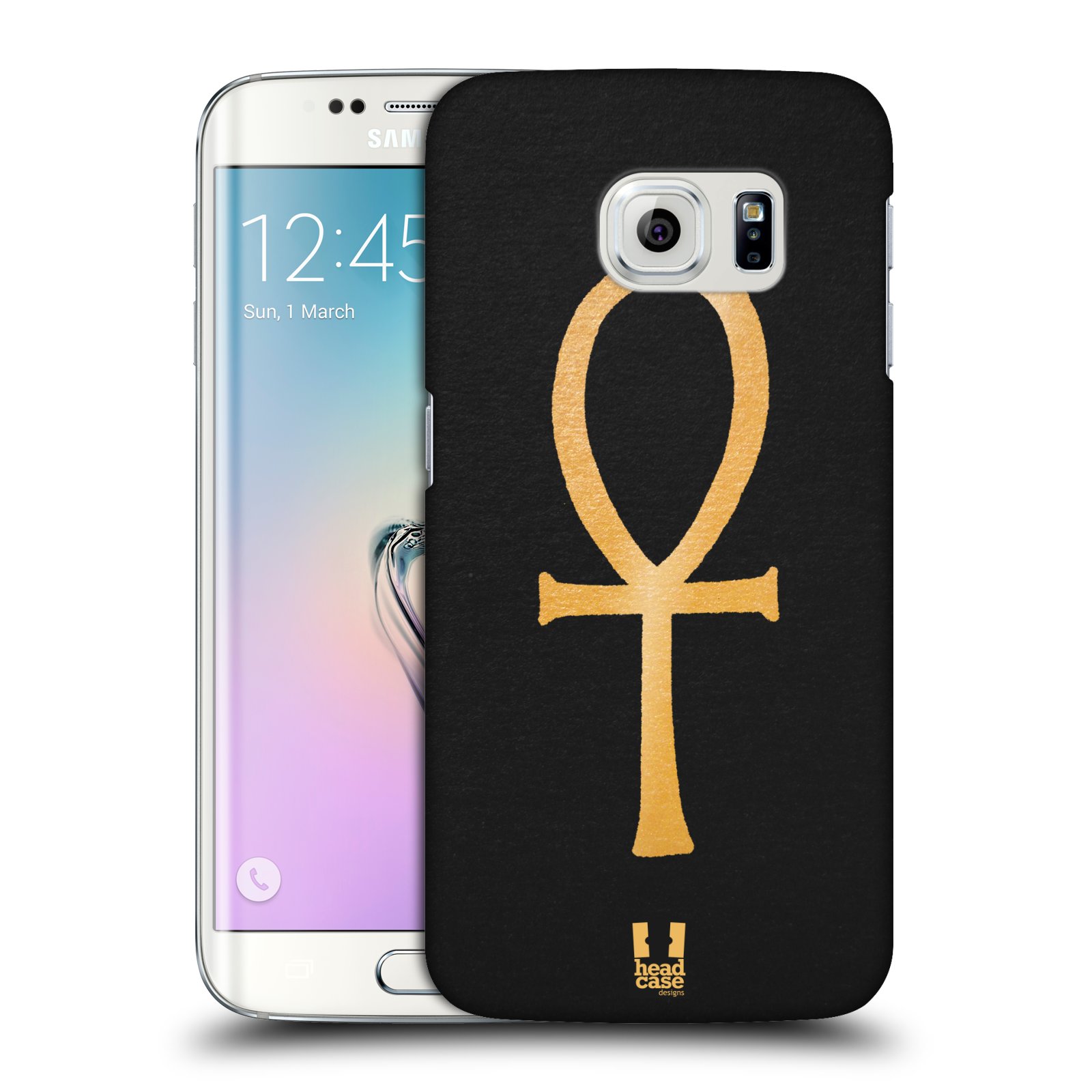 HEAD CASE plastový obal na mobil SAMSUNG Galaxy S6 EDGE (G9250, G925, G925F) vzor EGYPT zlatá a černá SYMBOL ŽIVOTA