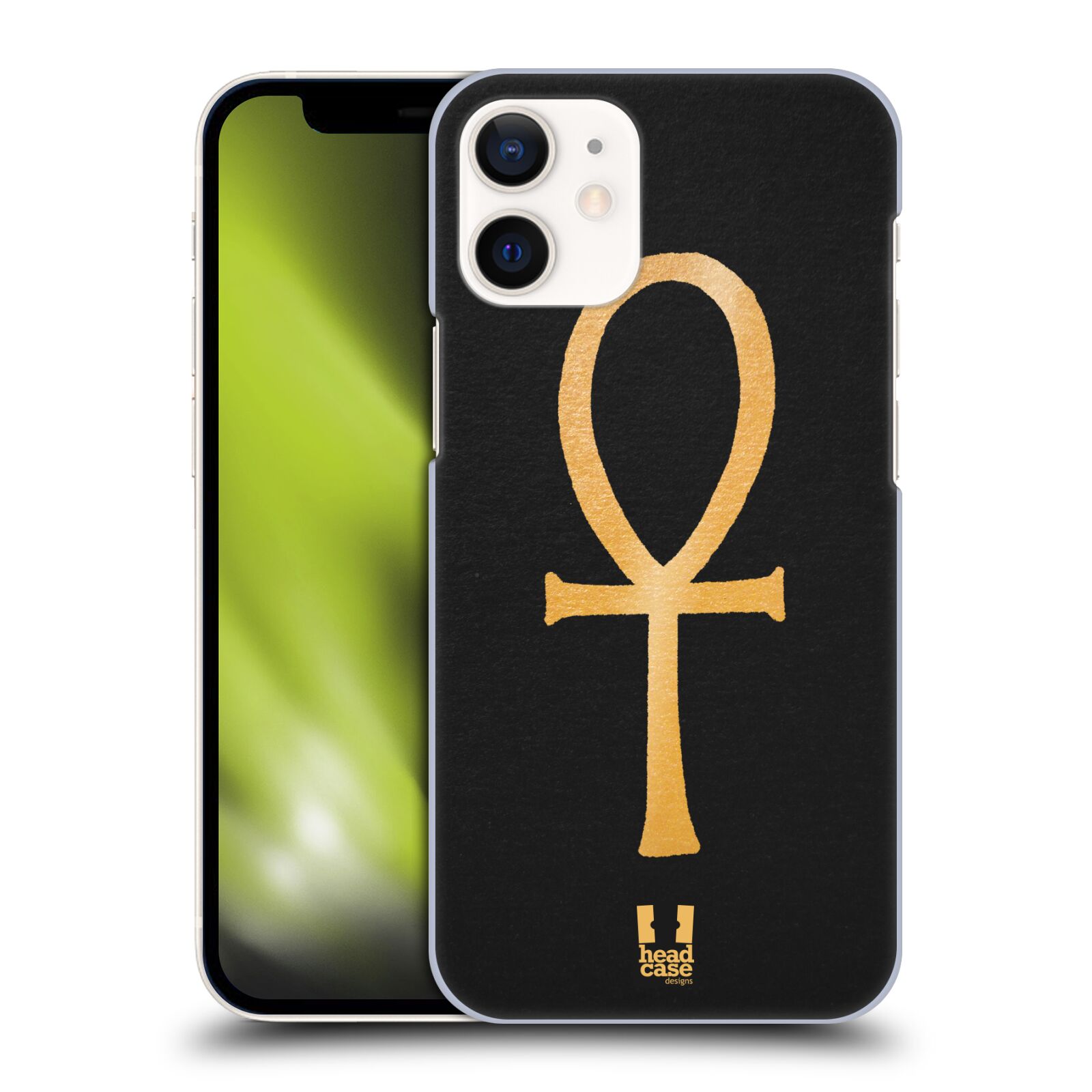 Plastový obal na mobil Apple Iphone 12 MINI vzor EGYPT zlatá a černá SYMBOL ŽIVOTA