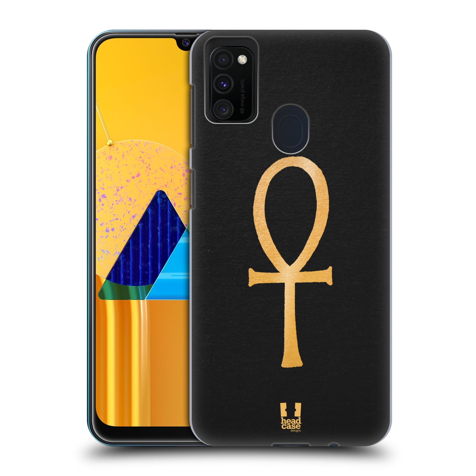 Zadní kryt na mobil Samsung Galaxy M21 vzor EGYPT zlatá a černá SYMBOL ŽIVOTA