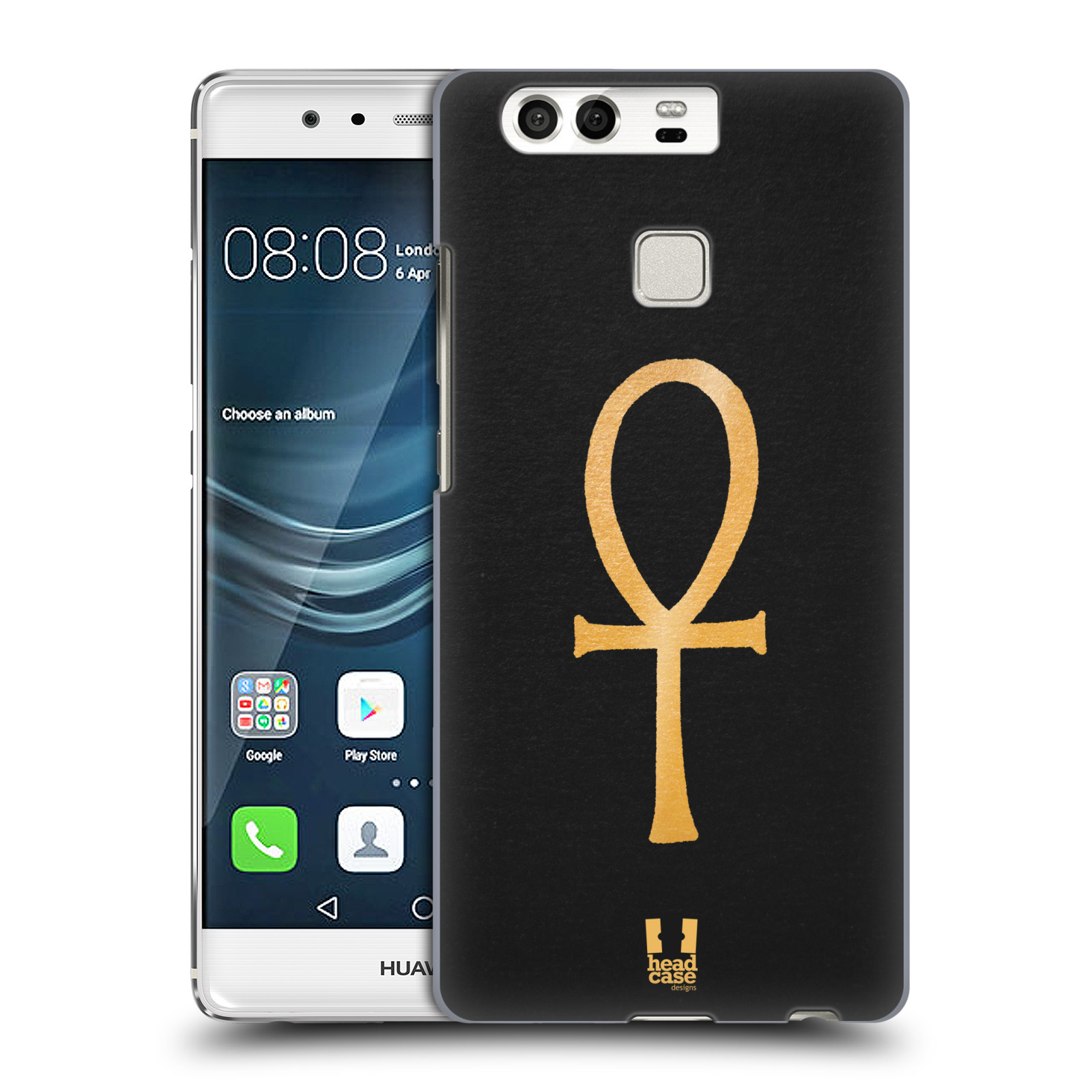 HEAD CASE plastový obal na mobil Huawei P9 / P9 DUAL SIM vzor EGYPT zlatá a černá SYMBOL ŽIVOTA