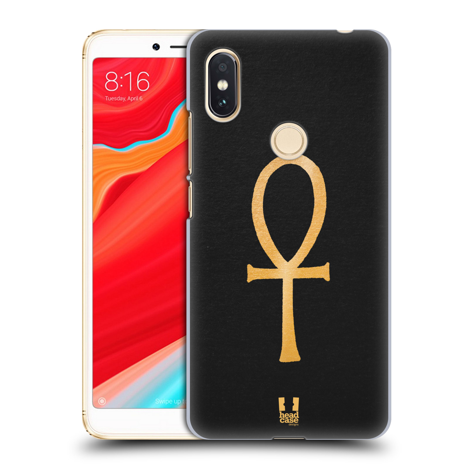HEAD CASE plastový obal na mobil Xiaomi Redmi S2 vzor EGYPT zlatá a černá SYMBOL ŽIVOTA