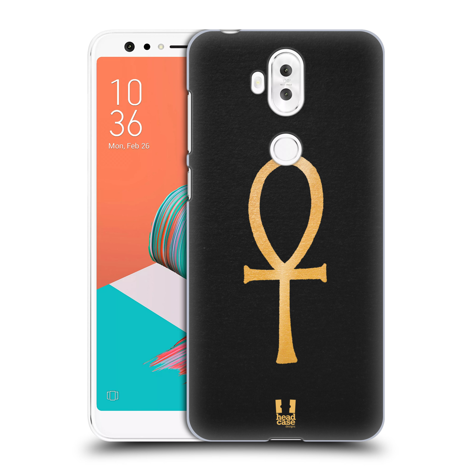 HEAD CASE plastový obal na mobil Asus Zenfone 5 LITE ZC600KL vzor EGYPT zlatá a černá SYMBOL ŽIVOTA