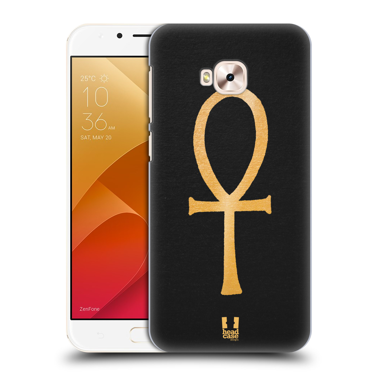 HEAD CASE plastový obal na mobil Asus Zenfone 4 Selfie Pro ZD552KL vzor EGYPT zlatá a černá SYMBOL ŽIVOTA
