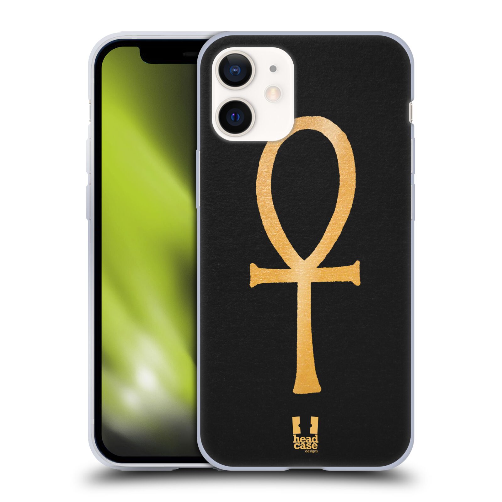 Plastový obal na mobil Apple Iphone 12 MINI vzor EGYPT zlatá a černá SYMBOL ŽIVOTA