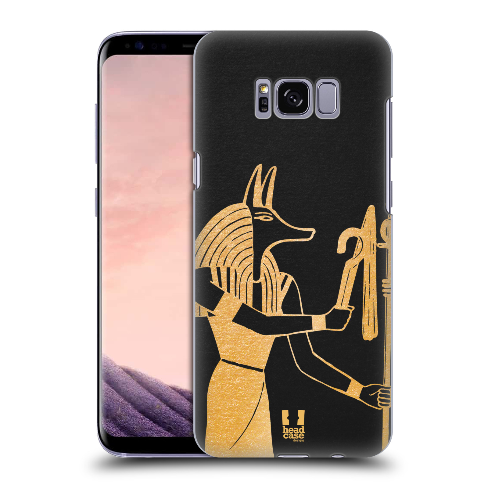 HEAD CASE plastový obal na mobil Samsung Galaxy S8 vzor EGYPT zlatá a černá Anubis