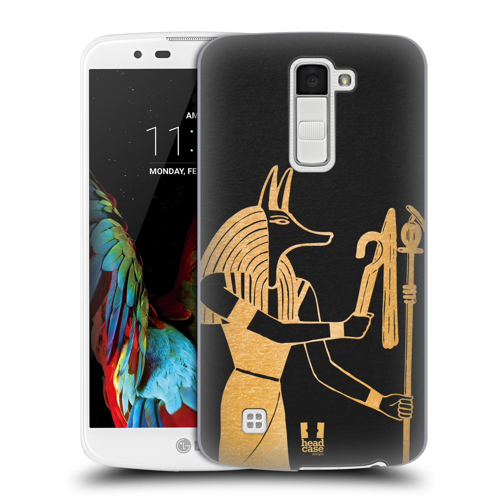 HEAD CASE plastový obal na mobil LG K10 vzor EGYPT zlatá a černá Anubis
