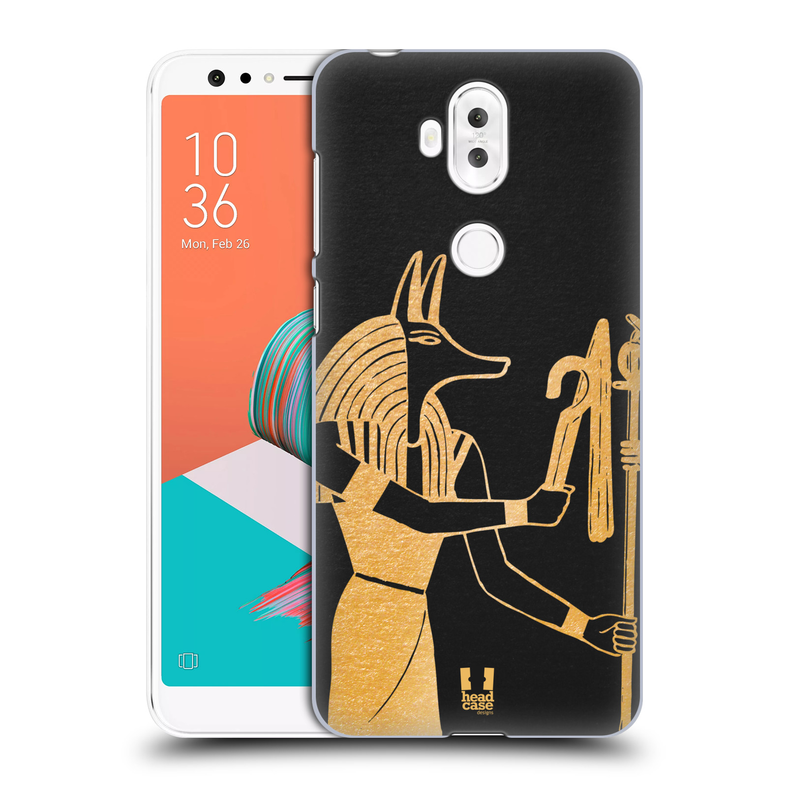 HEAD CASE plastový obal na mobil Asus Zenfone 5 LITE ZC600KL vzor EGYPT zlatá a černá Anubis