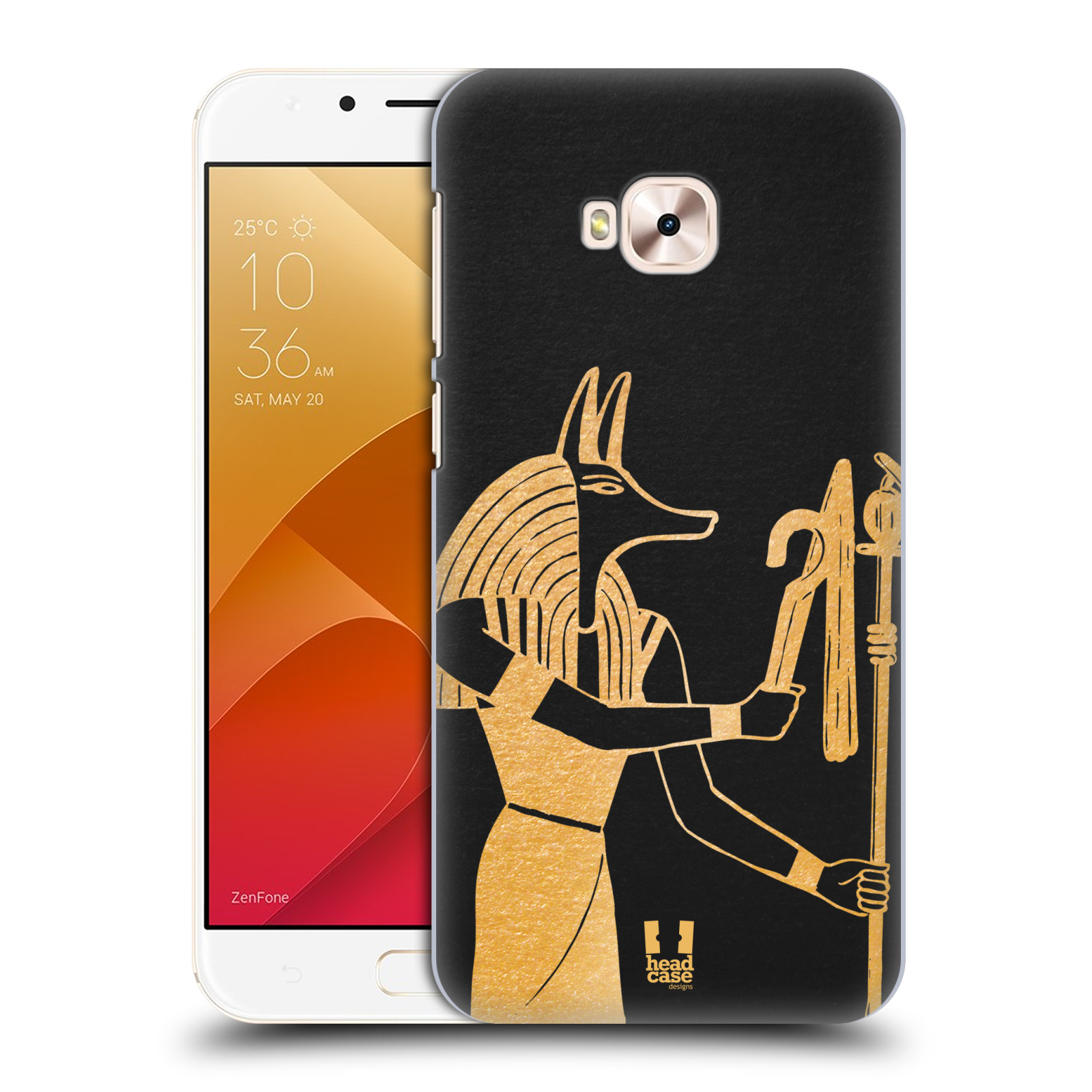 HEAD CASE plastový obal na mobil Asus Zenfone 4 Selfie Pro ZD552KL vzor EGYPT zlatá a černá Anubis
