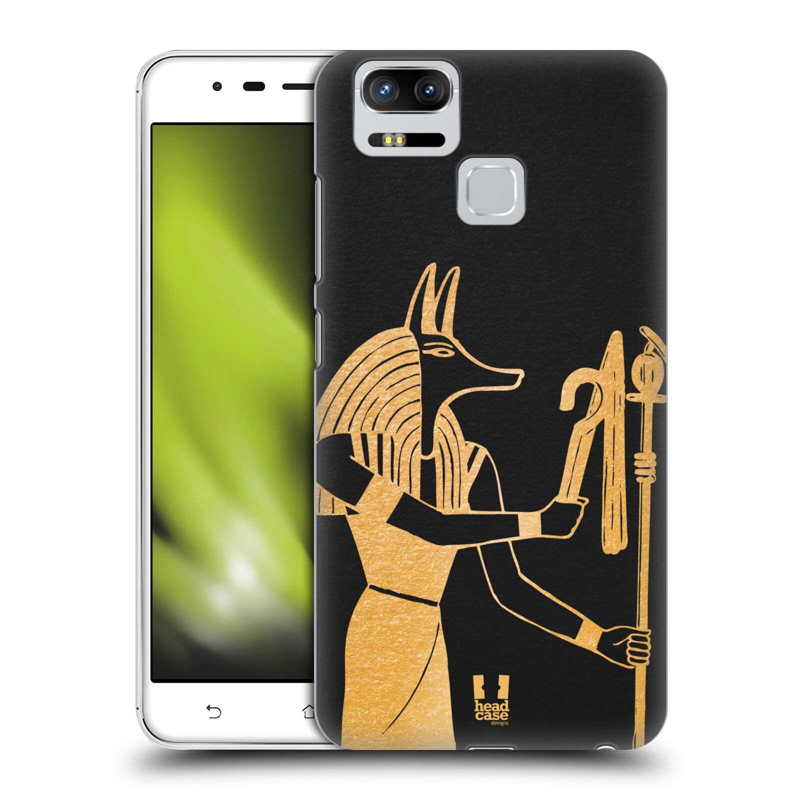 HEAD CASE plastový obal na mobil Asus Zenfone 3 Zoom ZE553KL vzor EGYPT zlatá a černá Anubis